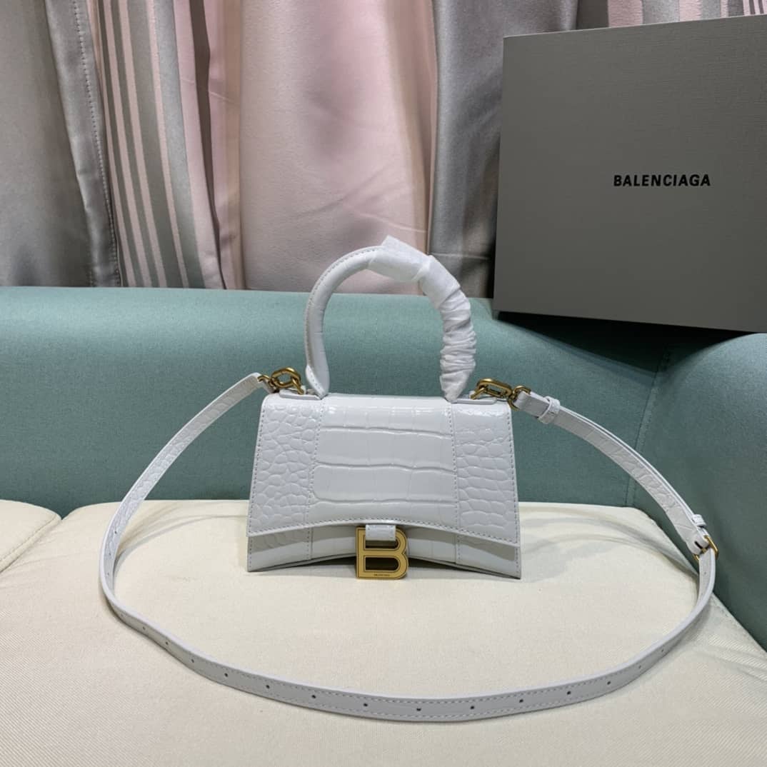 Balenciaga Hourglass Leather Top Handle Replica Bag - Replicaclubs