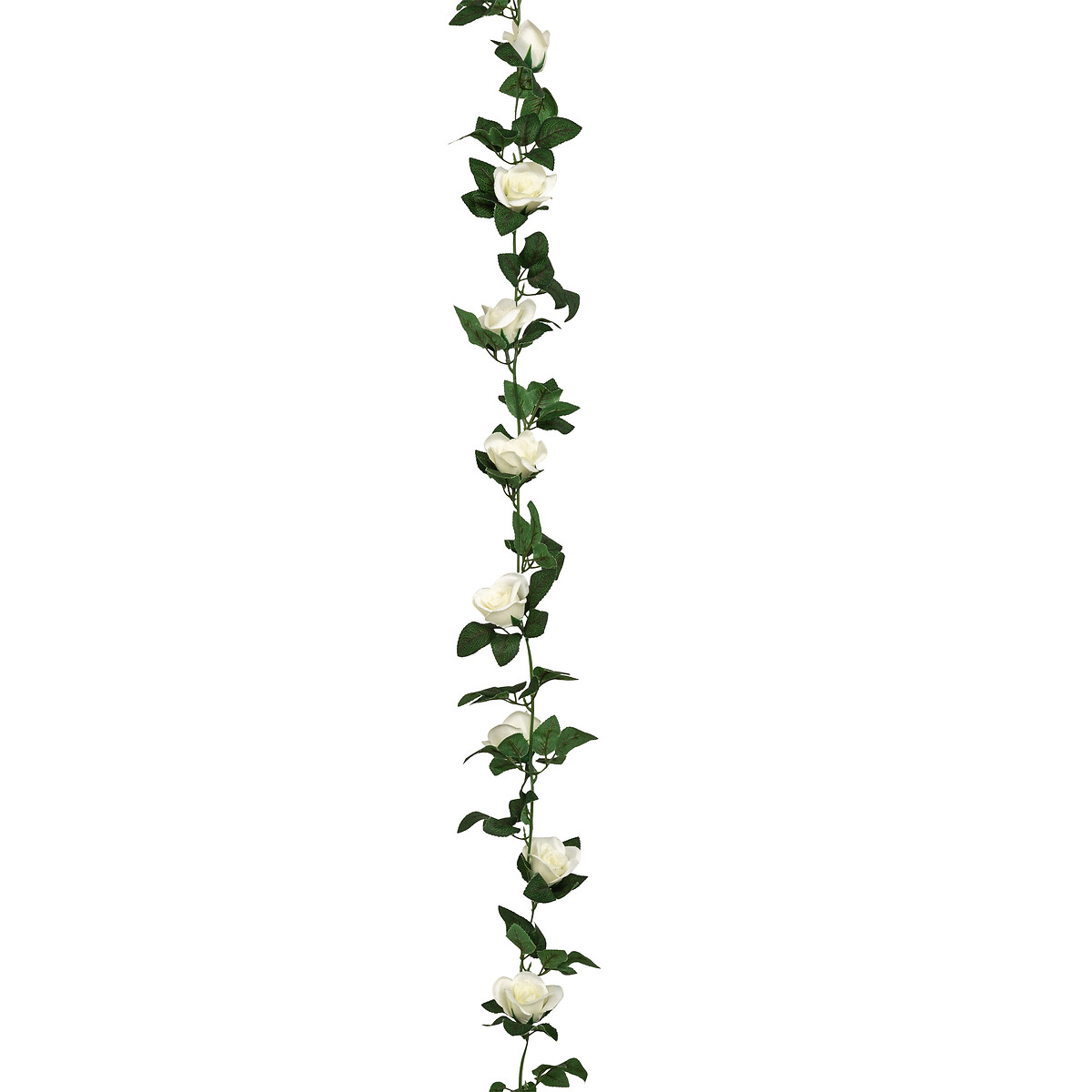 Artificial rose garland "Naki" White, H.230 cm