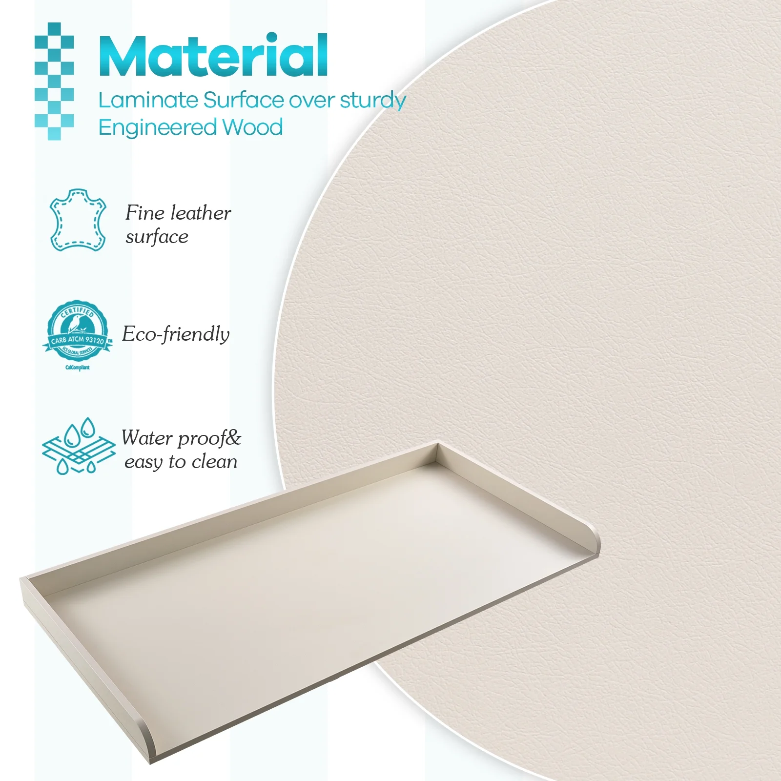 Kaboon Washer Dryer Countertop with Edge Rails, 27.5" x 54", Light Walnut - Image 44