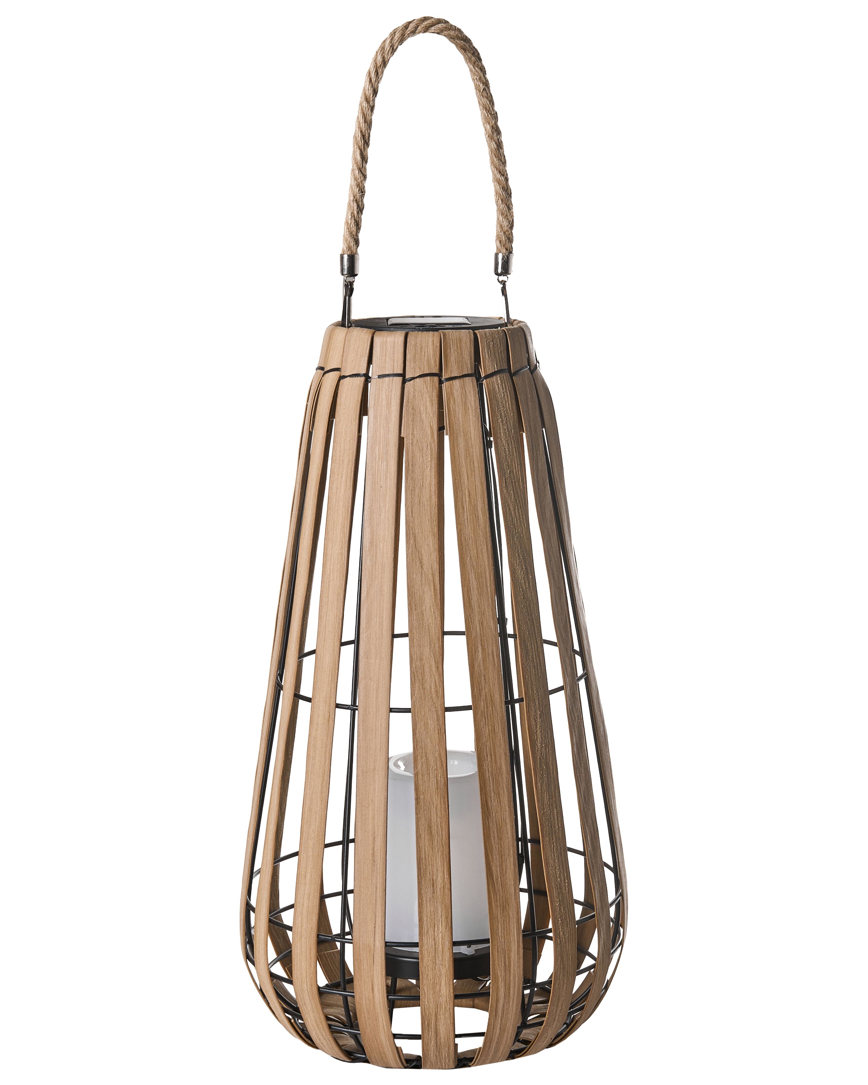 Solar Powered Lantern MATETSI 58 cm Light Brown