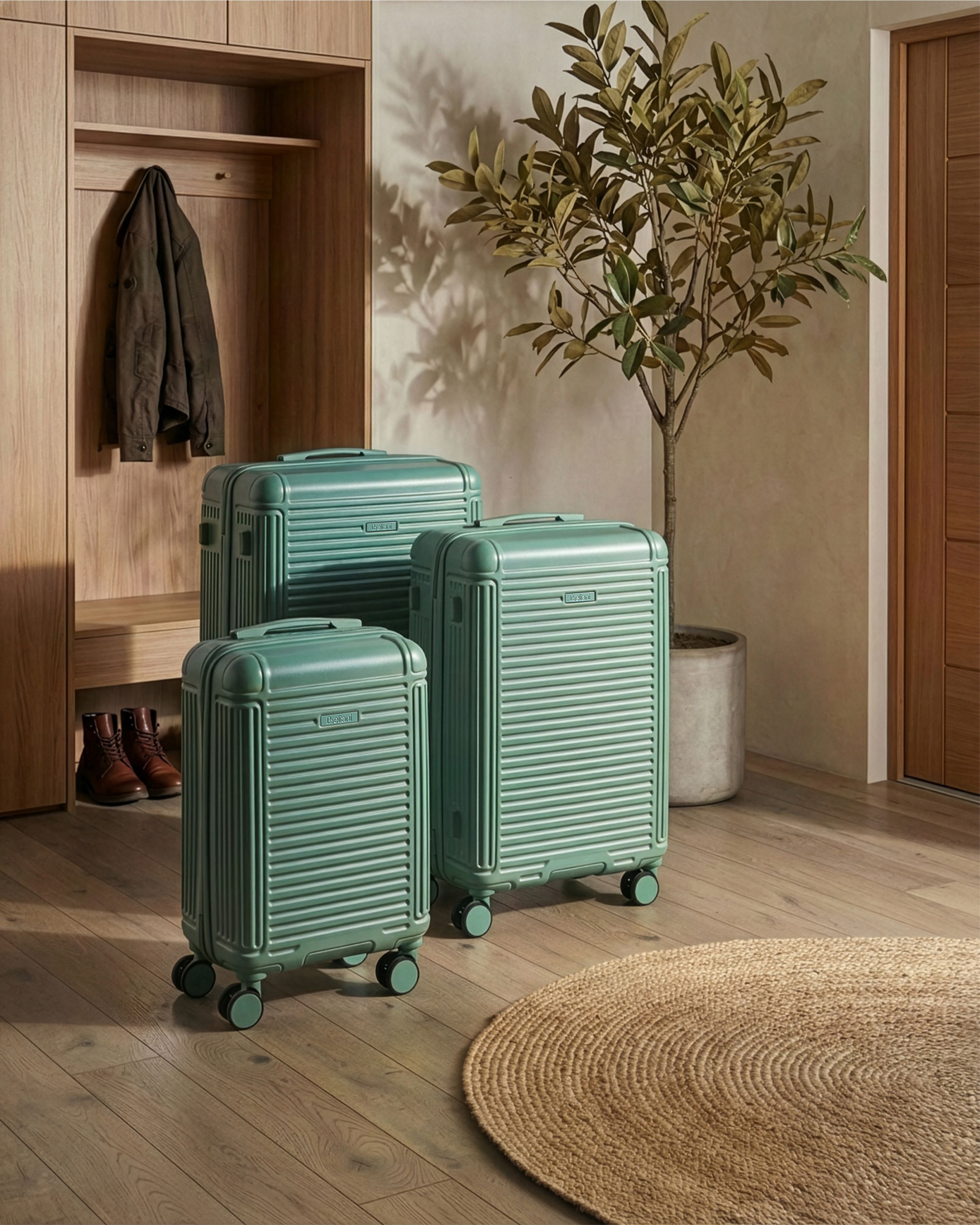 Set of 3 Hard Shell Suitcases MYNTIS Mint Green