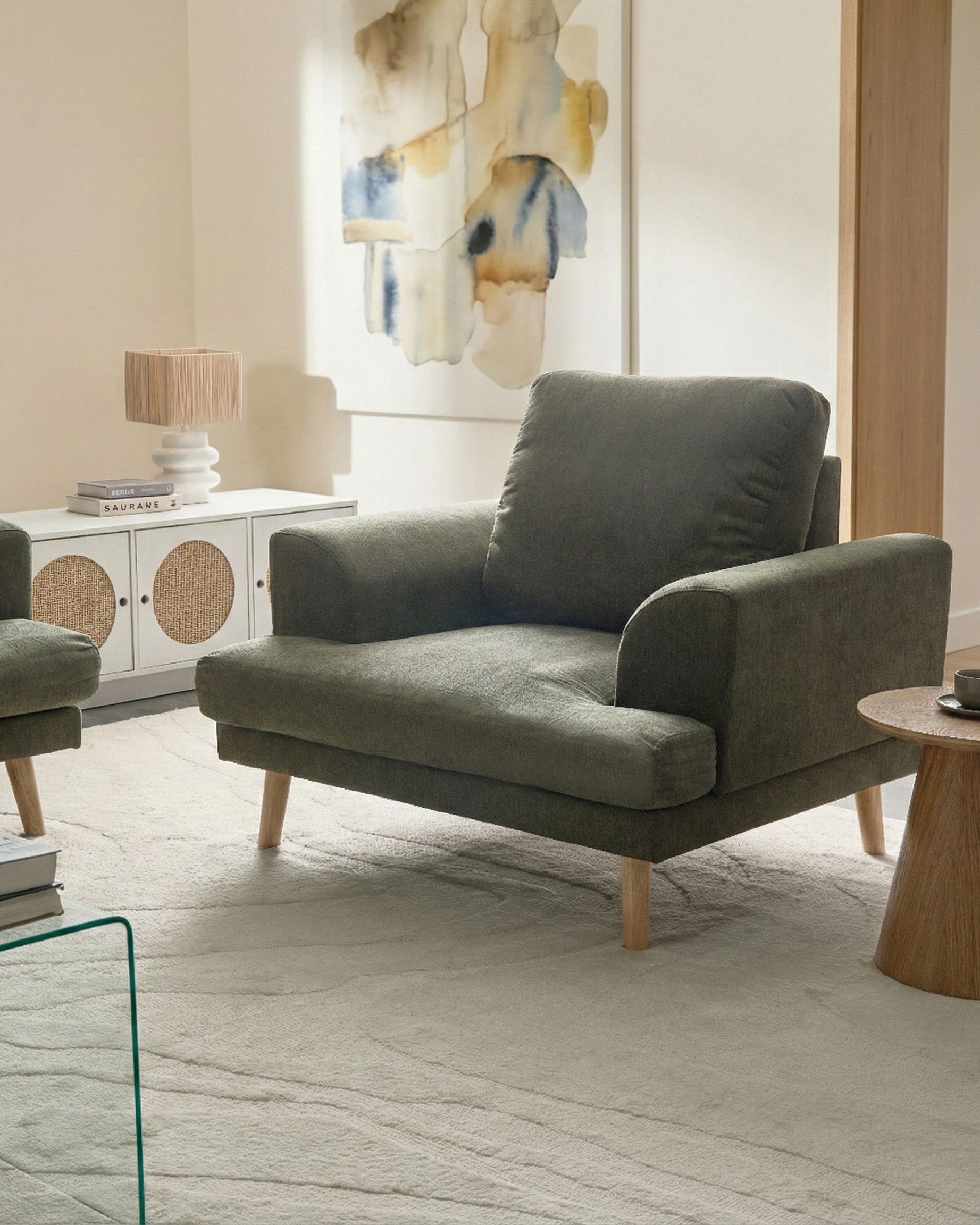 Armchair KILDAL Fabric Green
