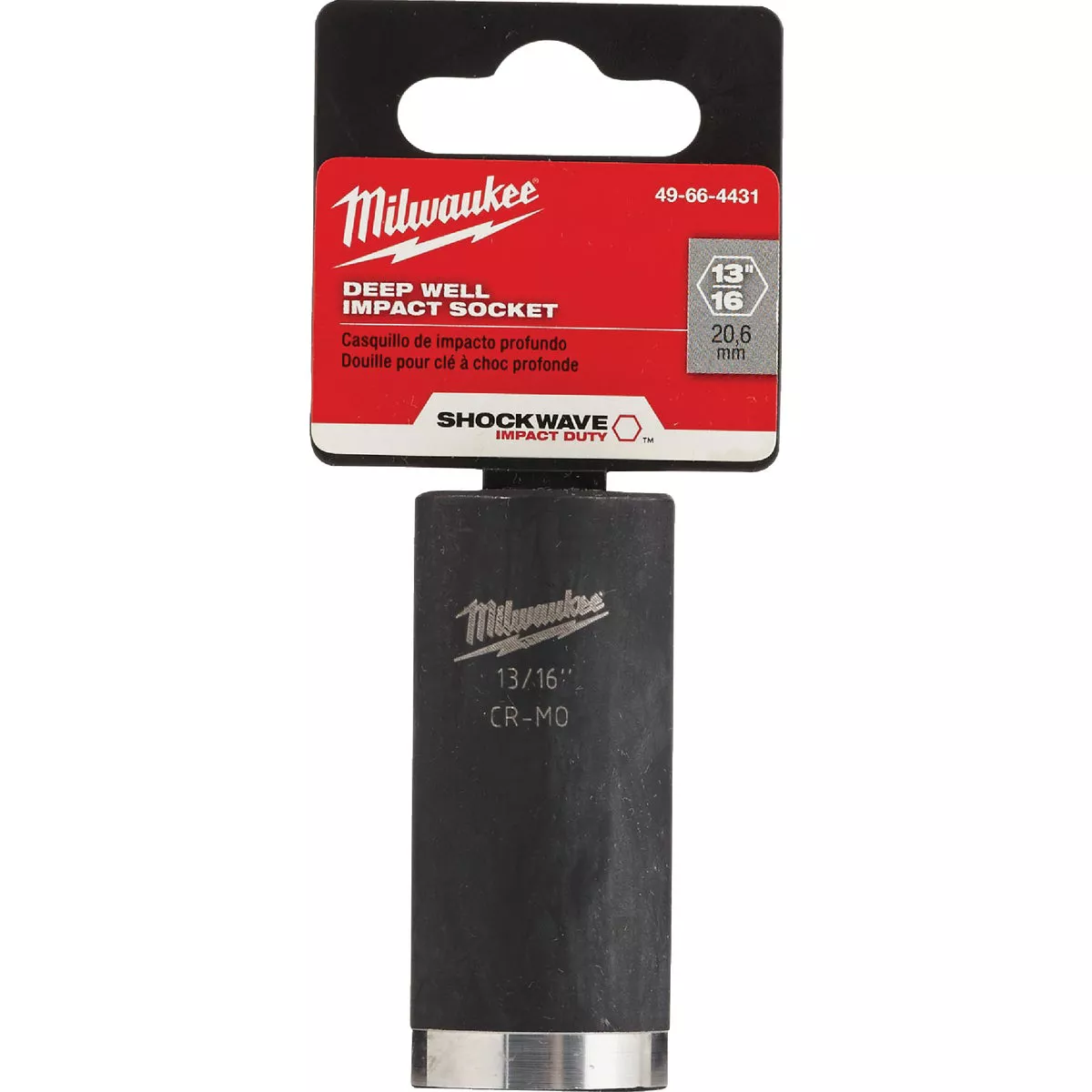 Milwaukee SHOCKWAVE 3/8 In. Drive 13/16 In. 6-Point Deep Standard Impact Socket