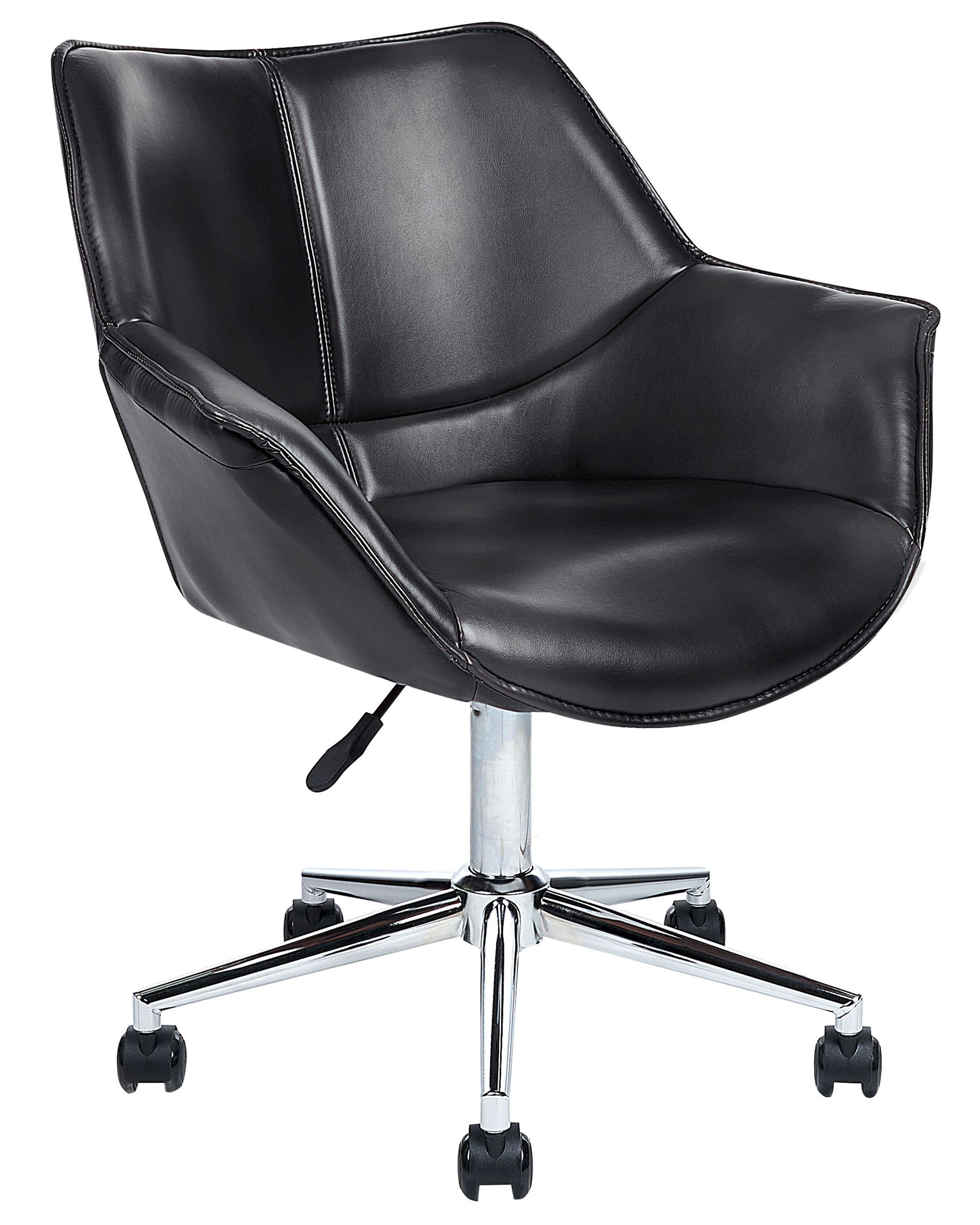 Desk Chair NEWDALE Faux Leather Black
