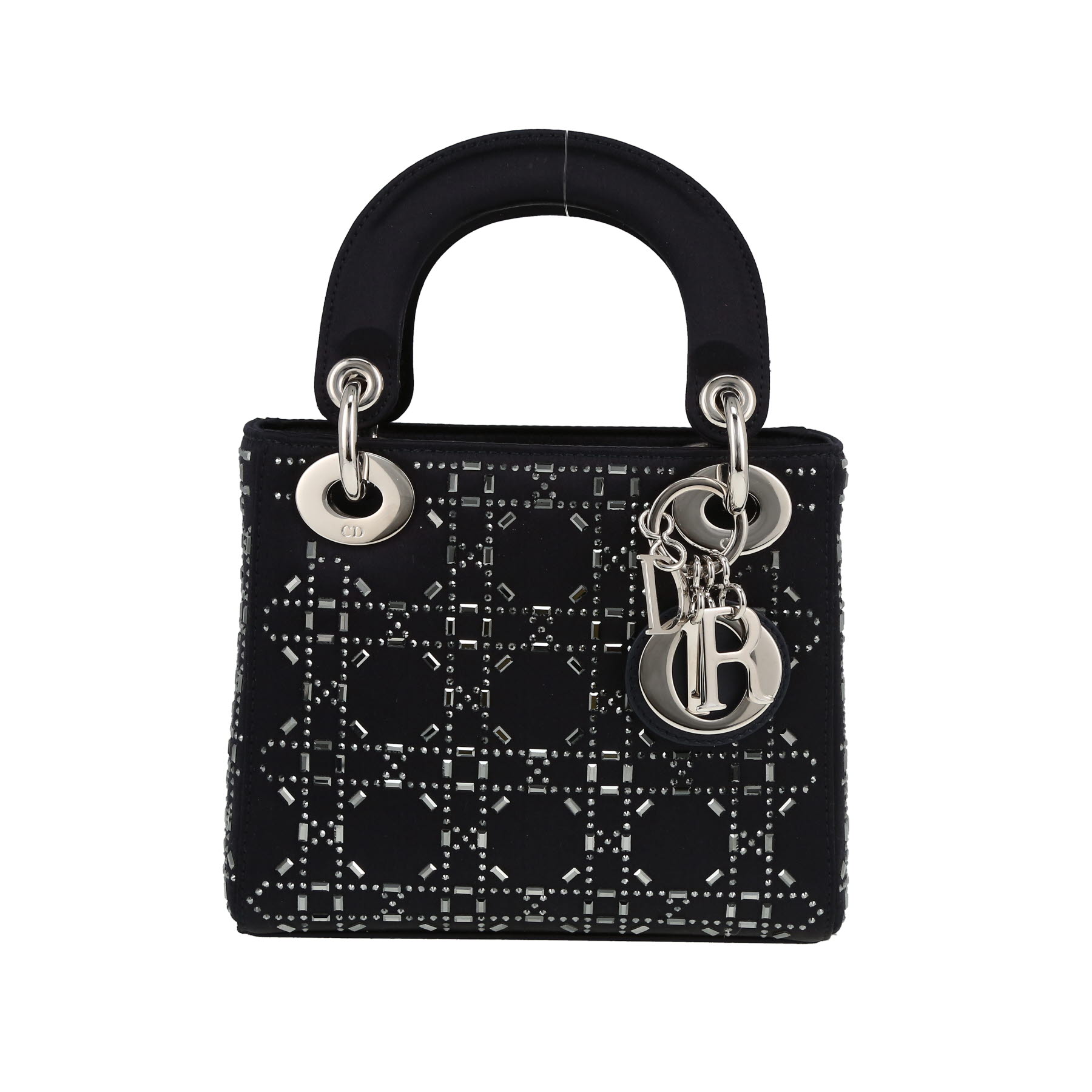 Dior Lady Dior mini shoulder bag in black satin1:1High-quality replica