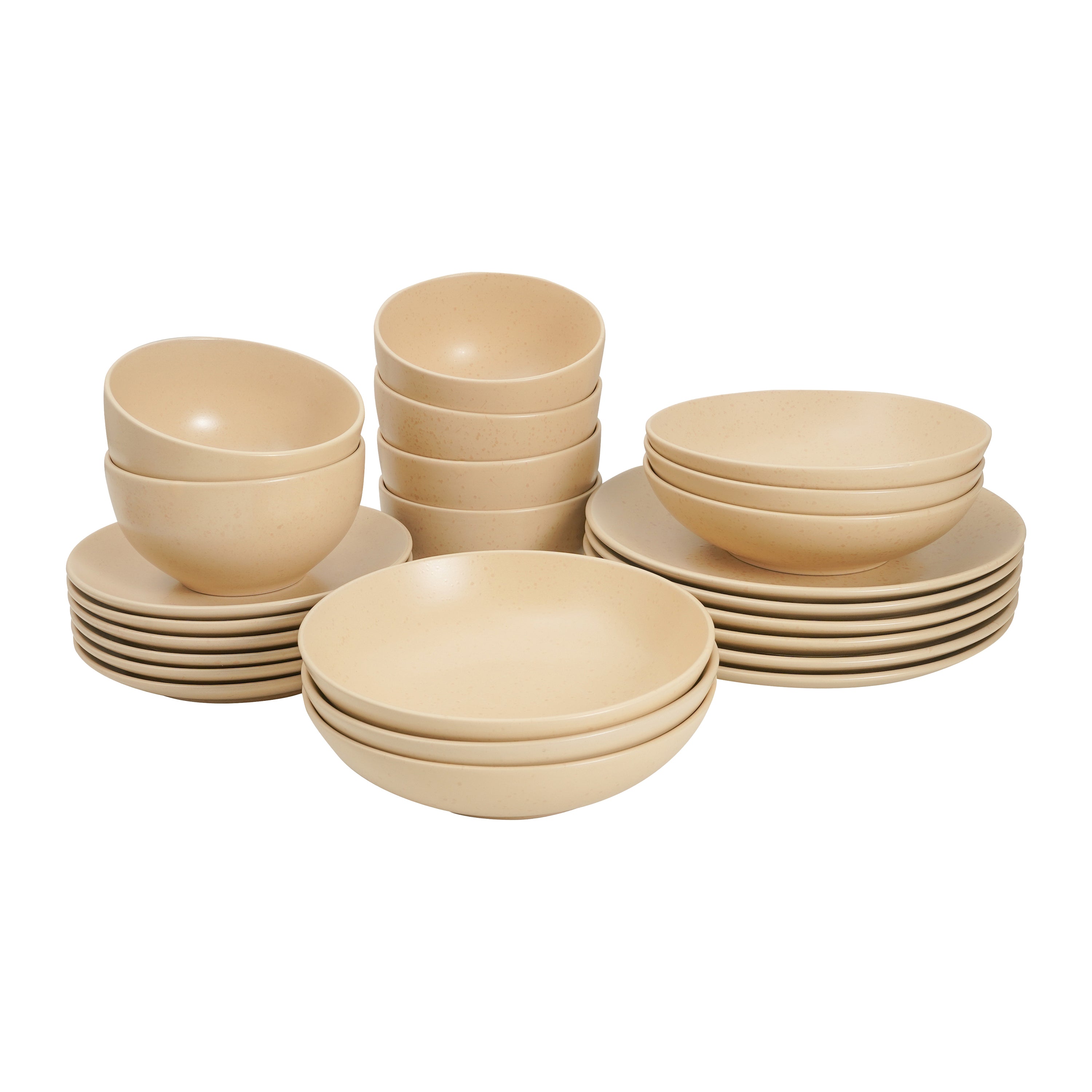 Blokker Pebbled Serviesset 24-delig - Beige