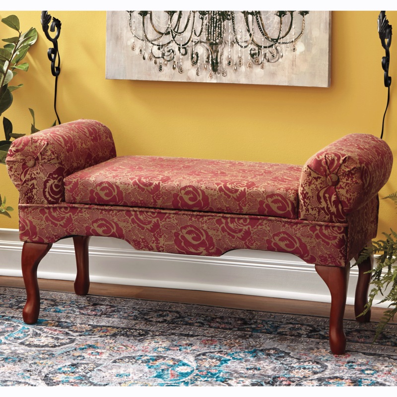 Upholstered Rose Storage Bench - MIDNIGHT VELVET CATALOG