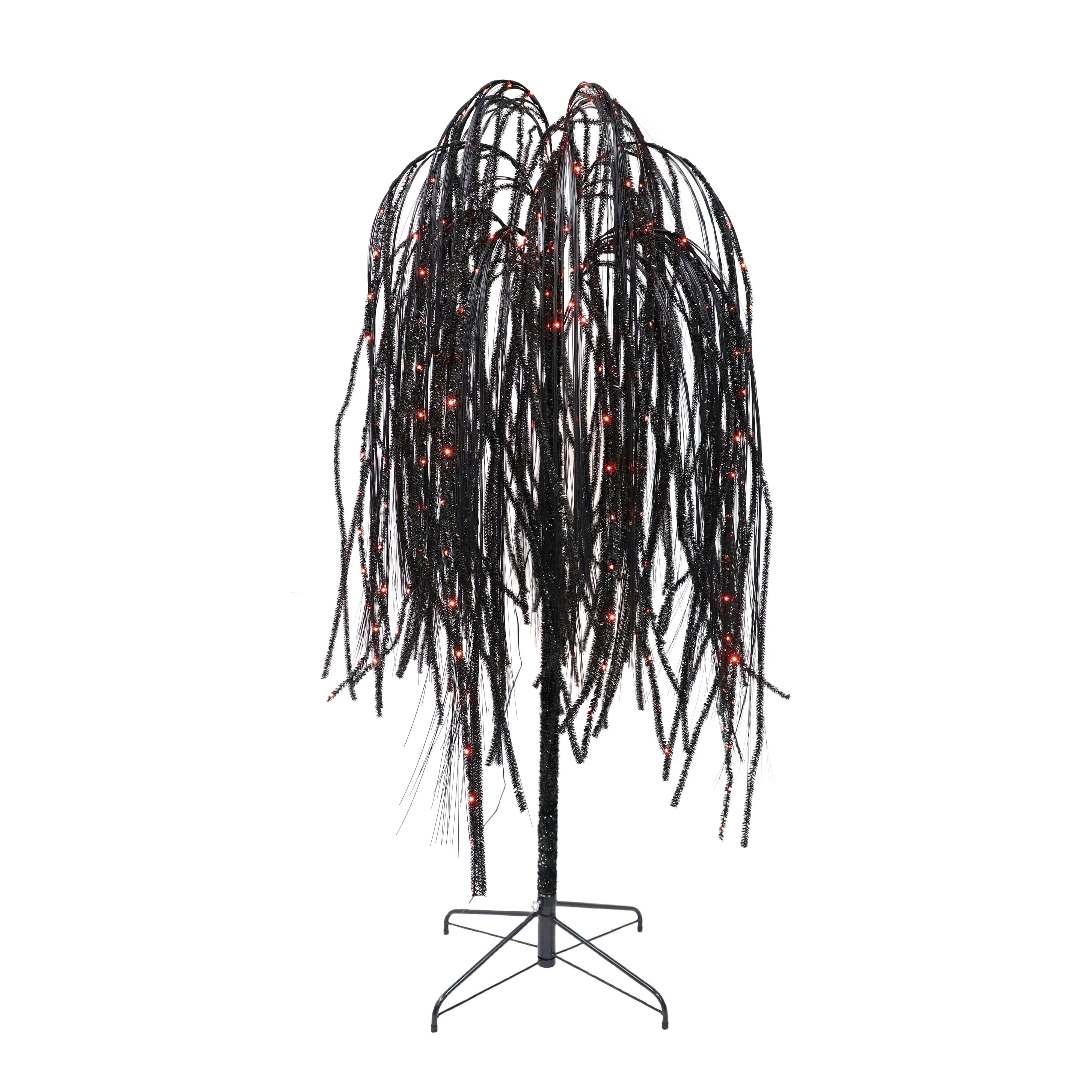 Outdoor LED 10-Function Willow Tree, Orange and Purple, 6', Halloween by Way To Celebrate - Image 2 Outdoor LED 10-Function Willow Tree, Orange and Purple, 6', Halloween by Way To Celebrate - Image 2