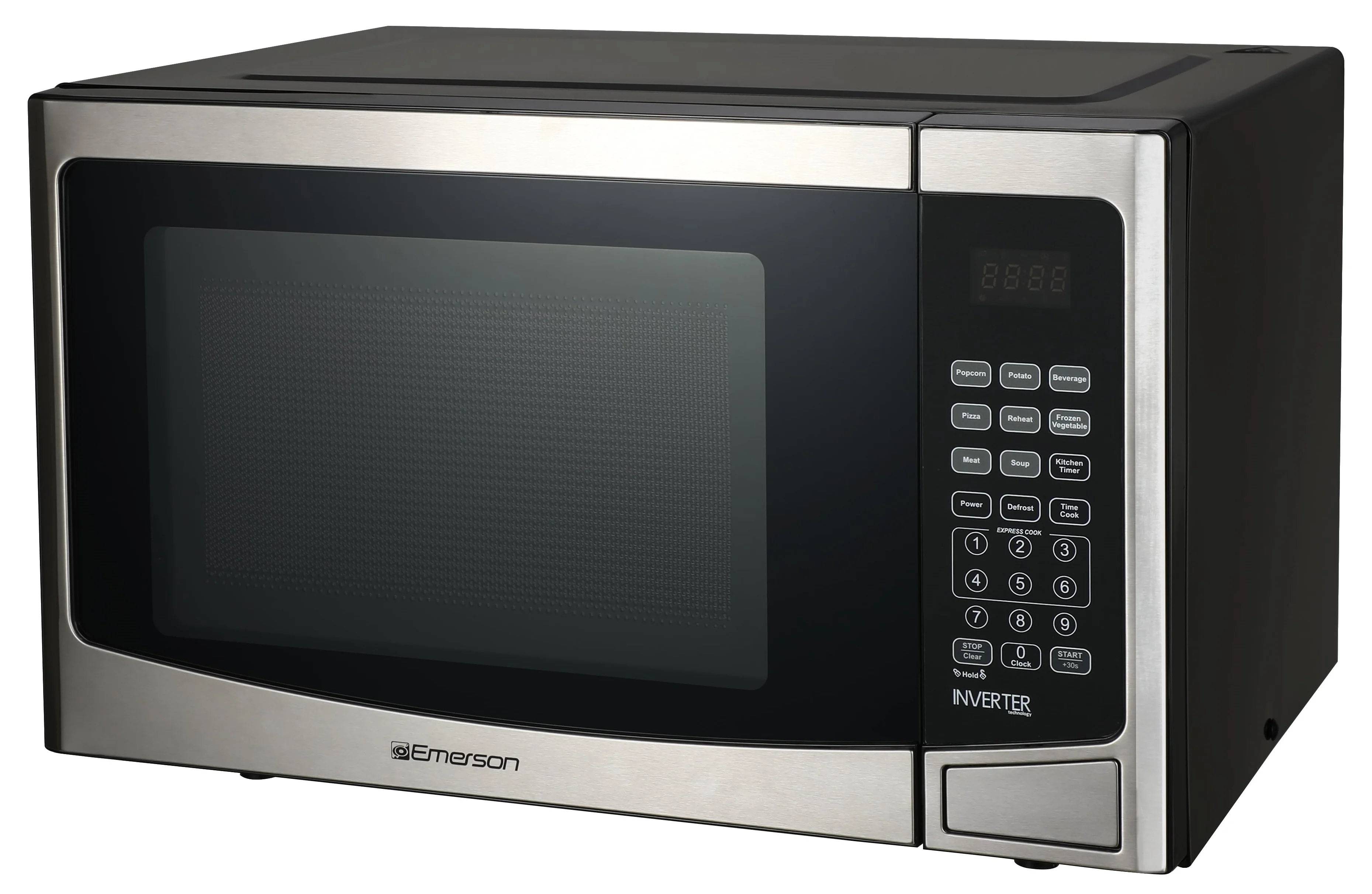 Emerson 1.2 Cu Ft, 1000W Stainless Steel Countertop Microwave Oven with Inverter Technology, Touch Control, MWI1212SS
