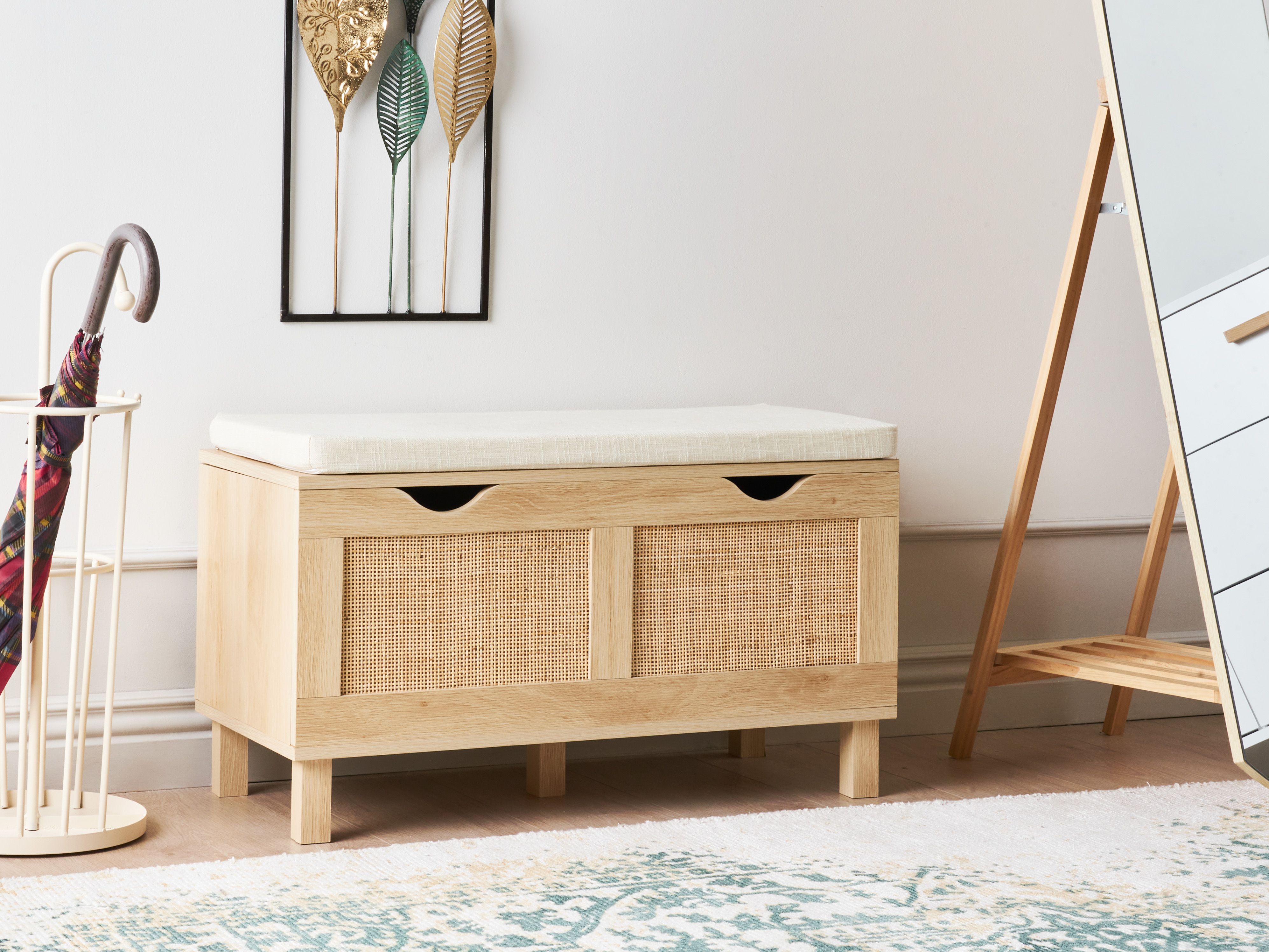 Shoe Bench WASHINGTON Light Brown