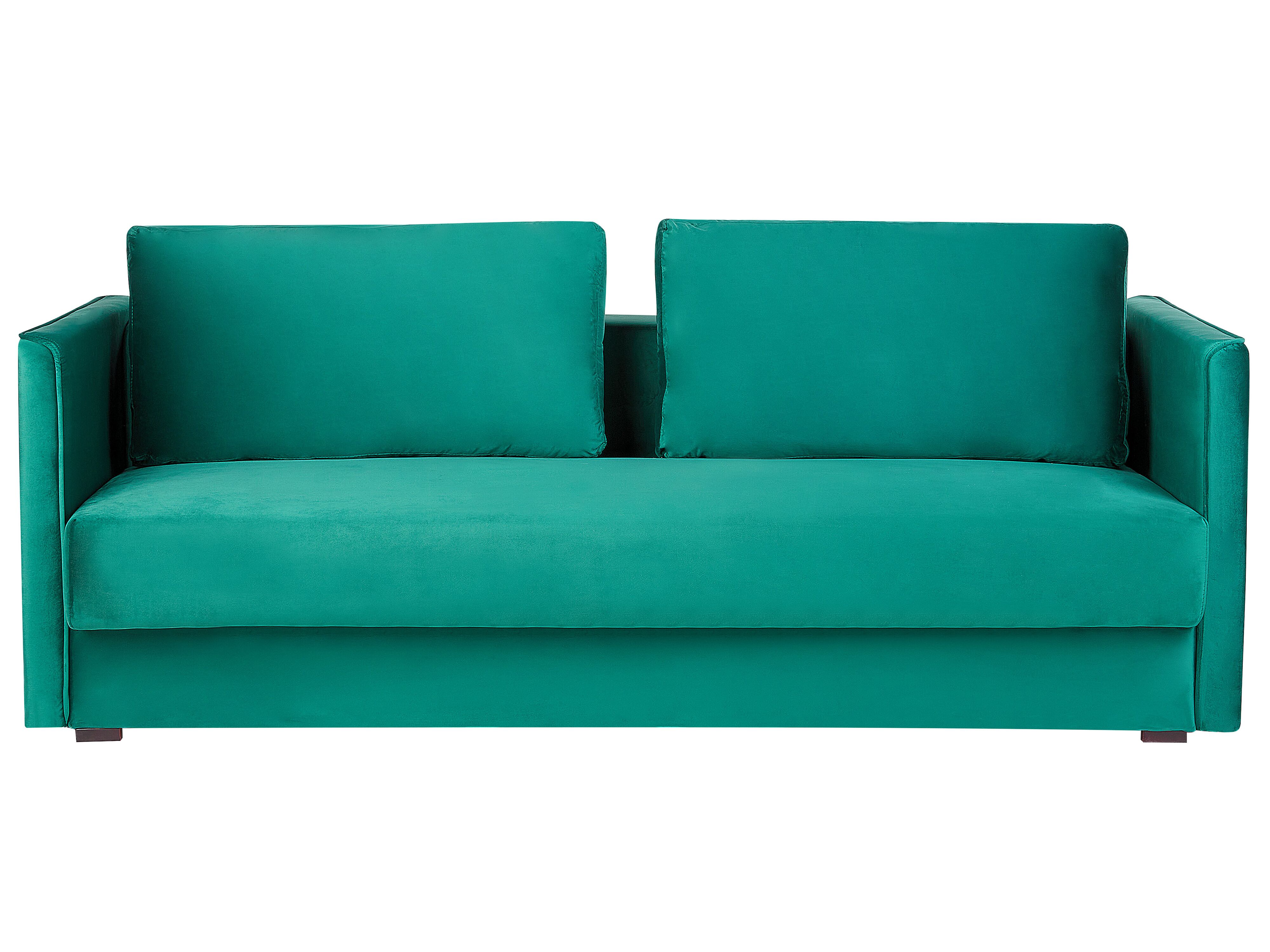 Sofa Bed 3 Seater EKSJO Velvet Emerald Green with Storage