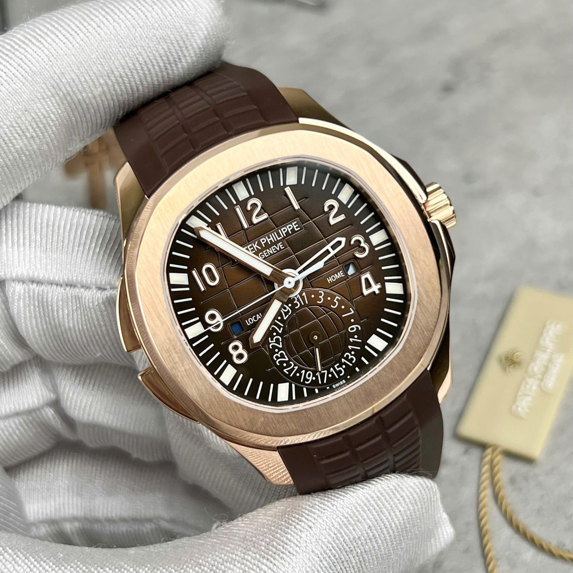 Patek Philippe Aquanaut 5164 Brown Dial Custom 18K Gold Wrapped 40.8mm - Top club