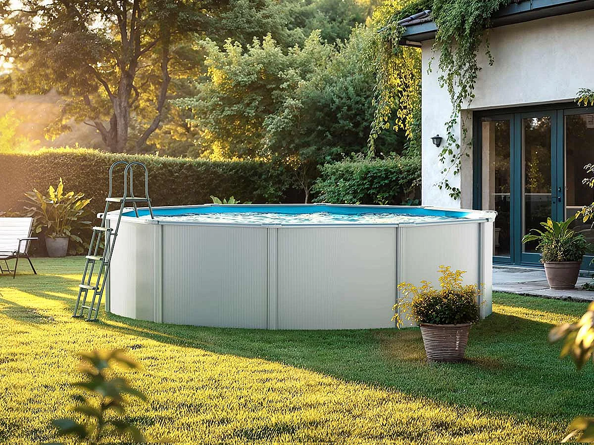 Piscine acier blanc Bora Bora ronde 4,80 x 1,22 m - Gré