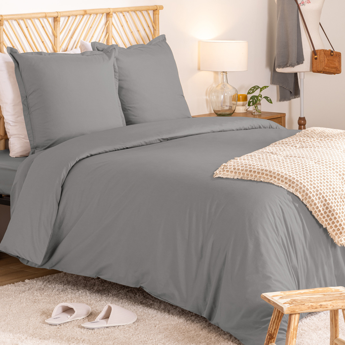 Bed linen set "Landiha" Percale, Jade green, 260x240 cm