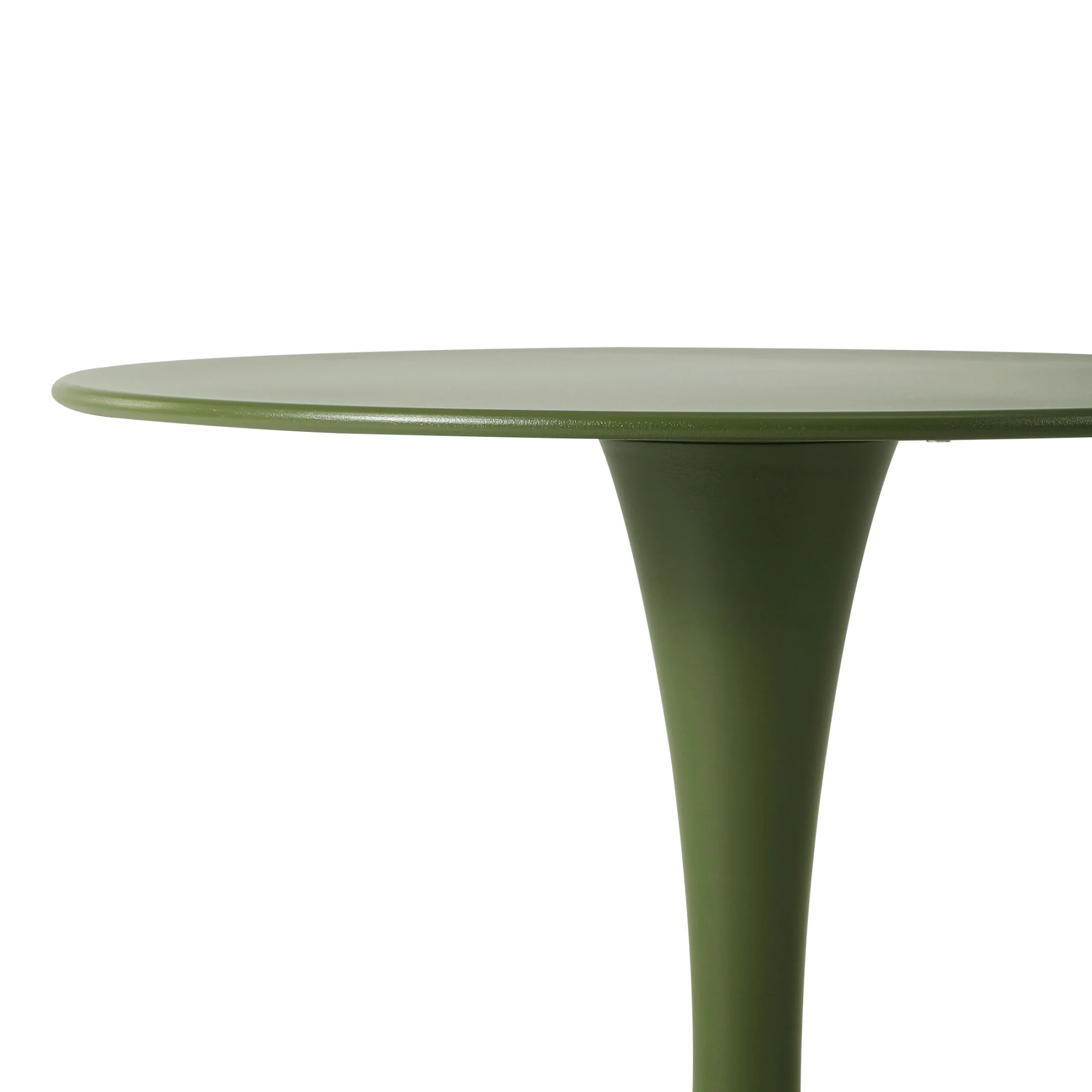 WestinTrends Playa 3-Piece Outdoor Round Metal Dining Table Set And Stackable Resin Patio Dining Side Chairs, Olive Green - Image 8