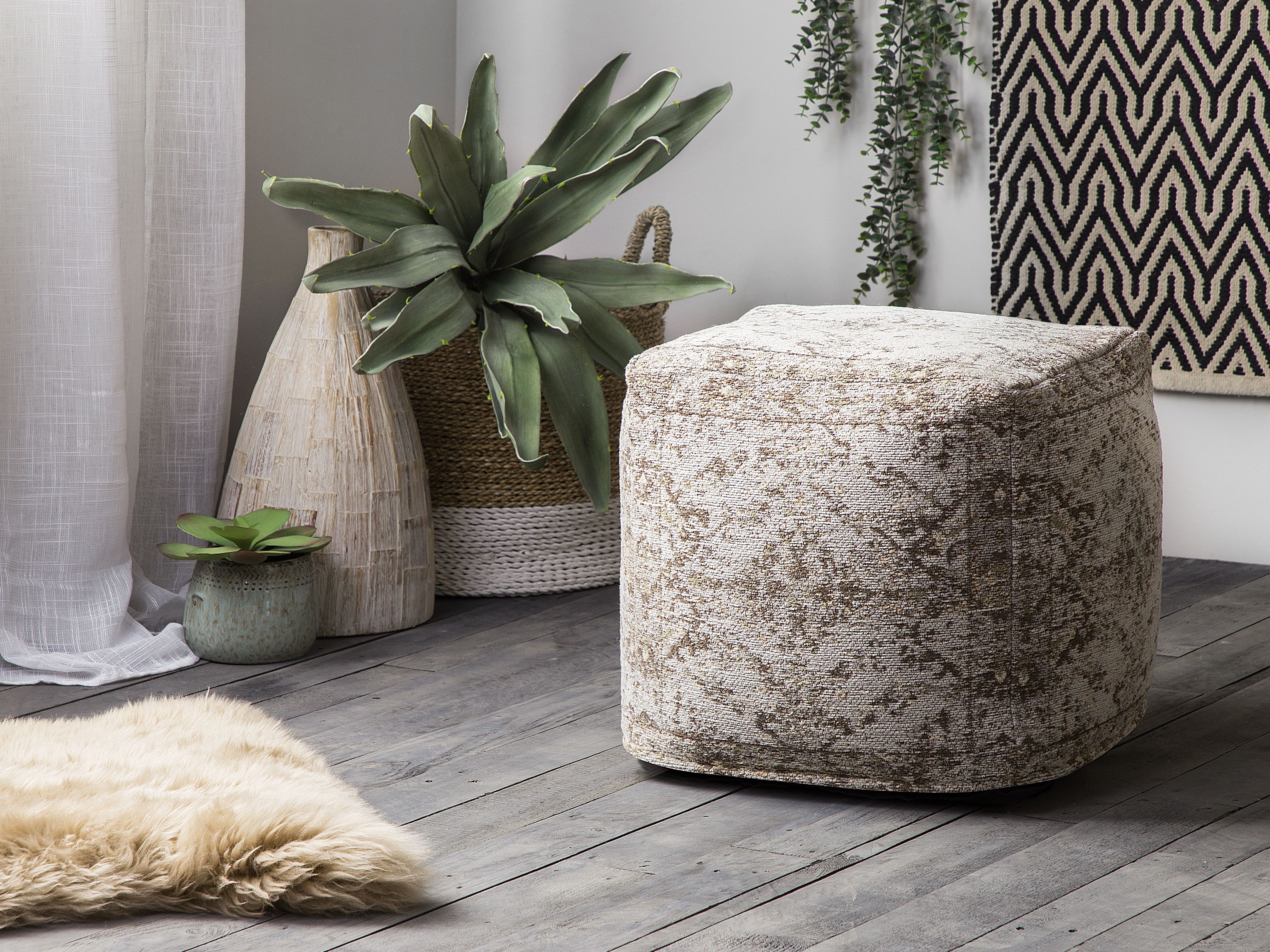 Pouffe MEERUT Cotton Taupe