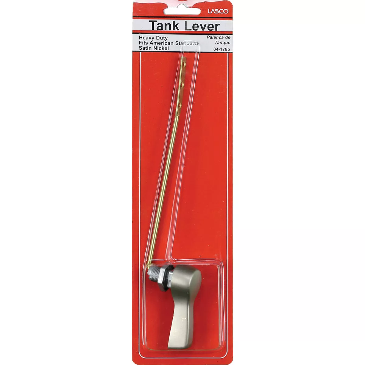 Lasco Universal Fit Satin Nickel Tank Lever with Brass Arm