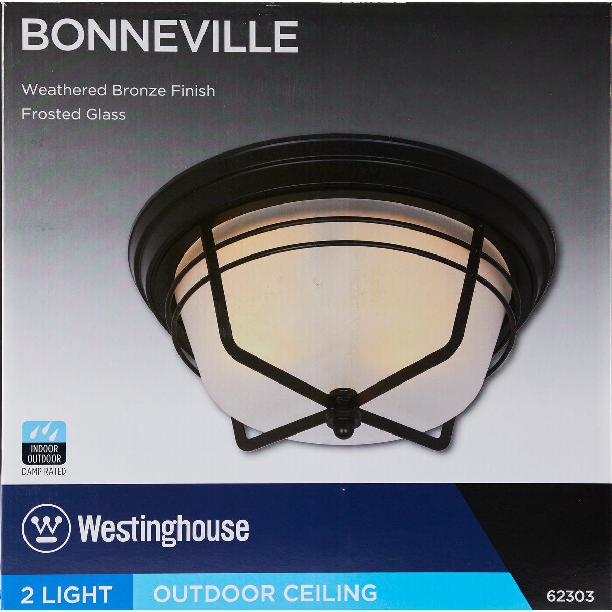 Westinghouse Bonneville 2-Light Weathered Bronze Exterior Flush Mount Fixture