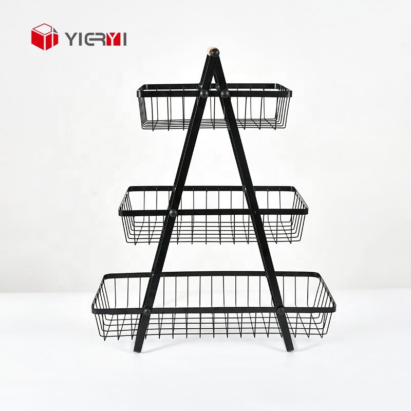 Fruit Storage Basket 2/3 Tier Vegetable Bowl Holder Rack Kitchen Storage