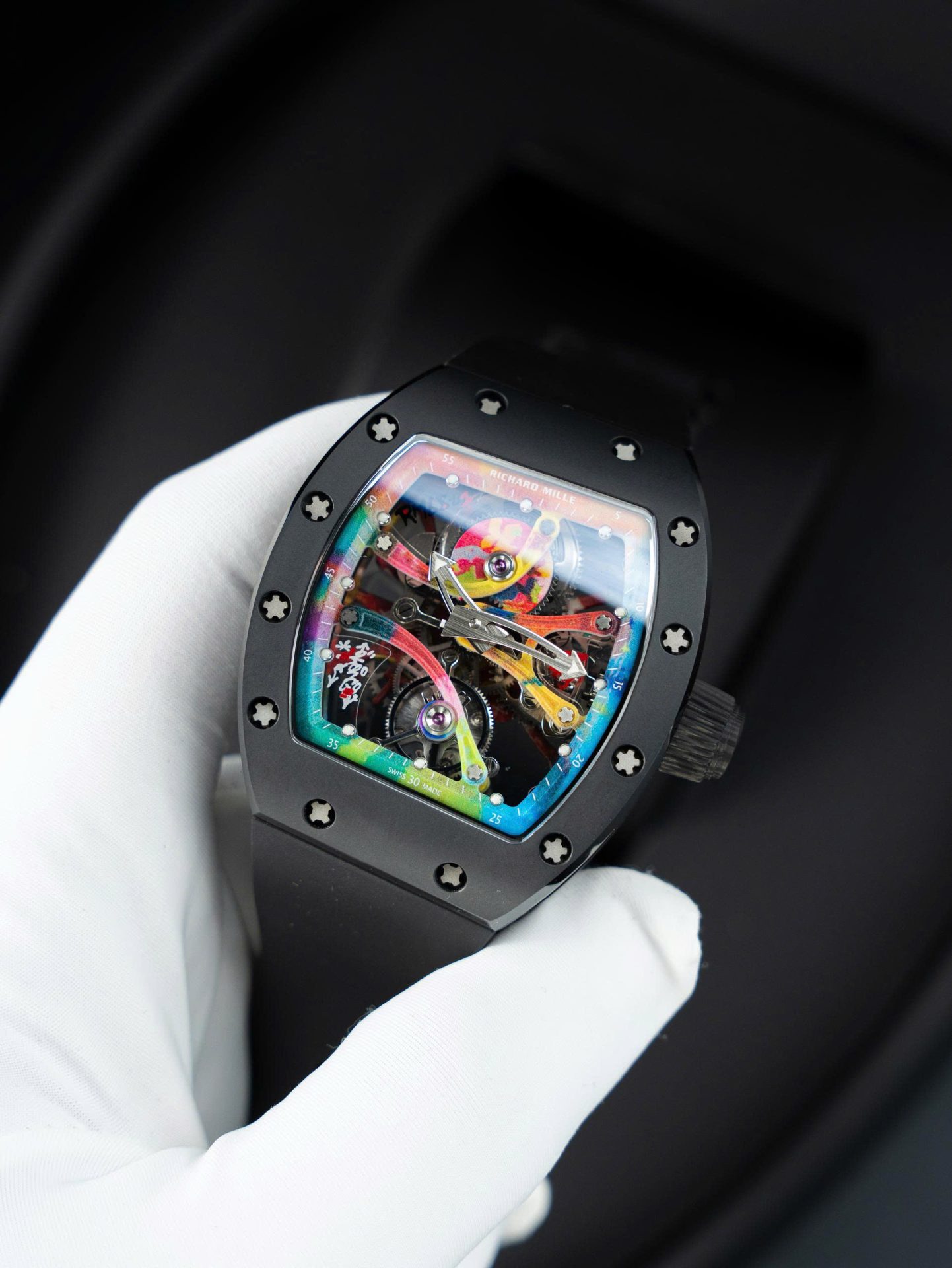 Richard Mille RM68-01 Cyril Kongo Imitation Watches Black Ceramic Rubber Strap 45mm - Top club