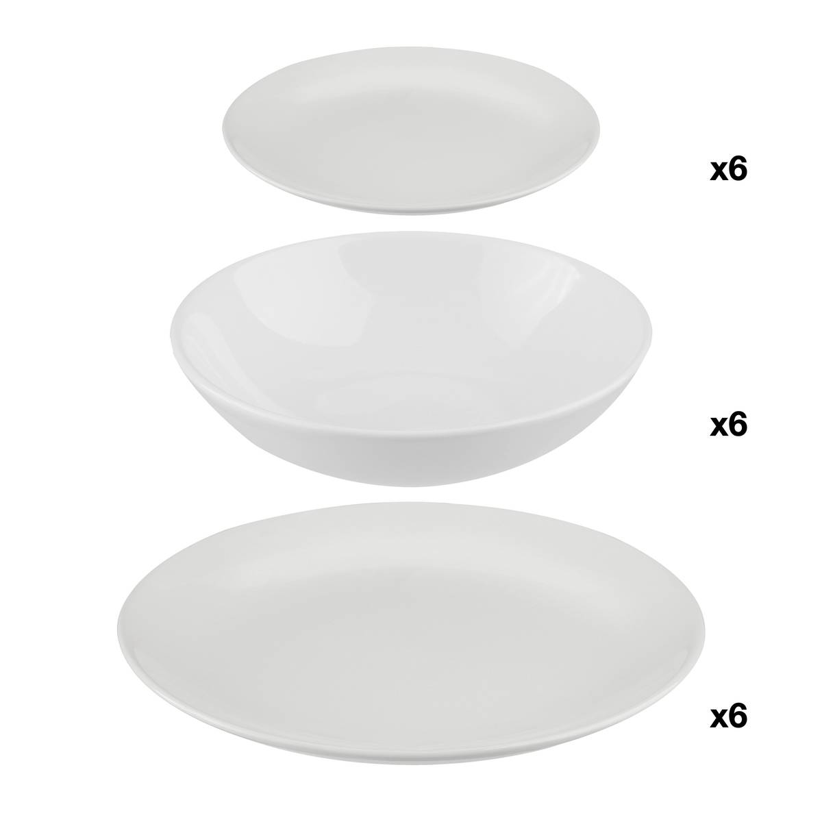 Dinner set "Colorama" 18 pieces, white