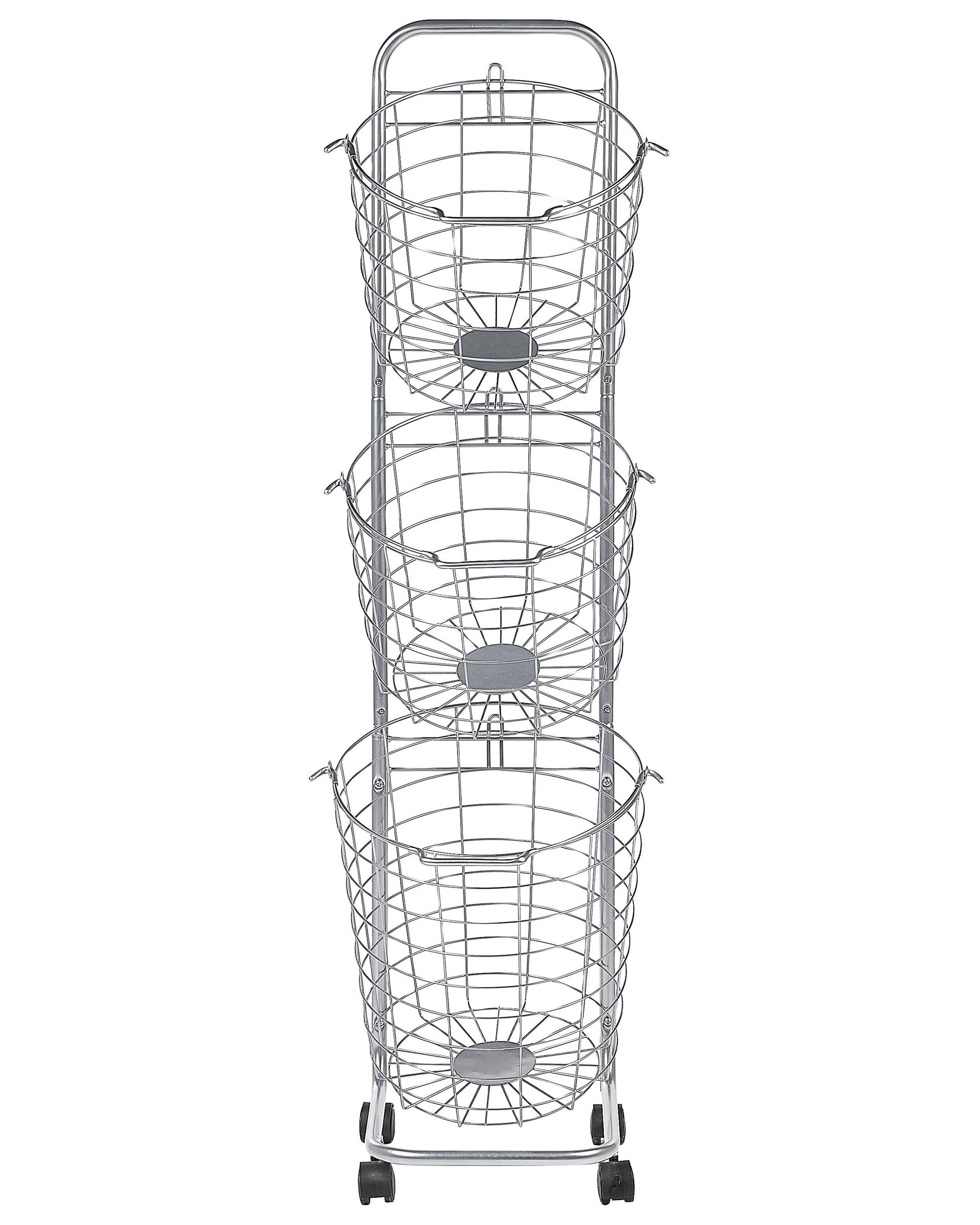 Basket Stand AYAPAL with Wheels Metal Silver
