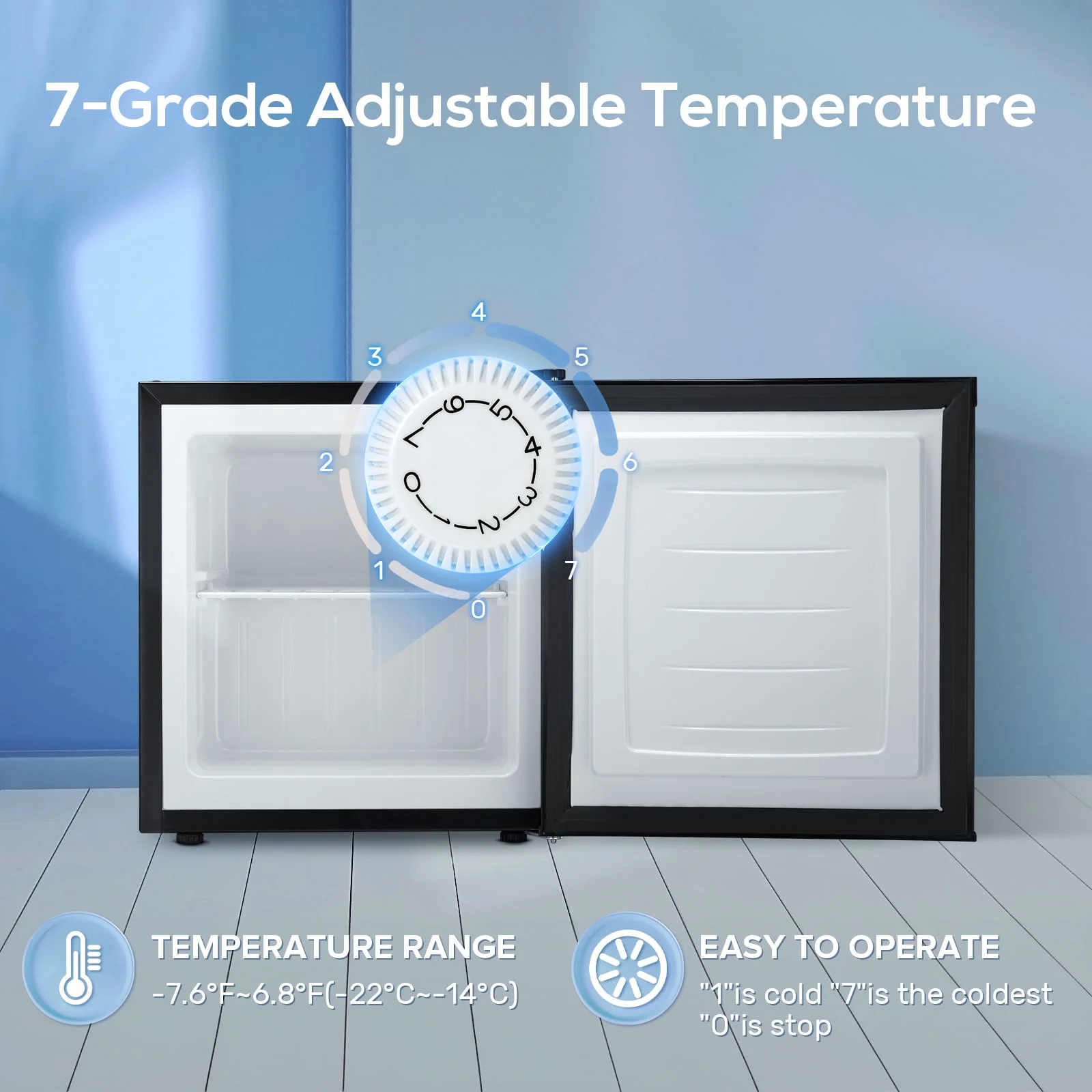 KNDKO Upright Freezer, 1.2cu.ft Mini Freezer with Adjustable Thermostat & Removable Shelves, Stand Up Freezer for Home/Office/Dorm, White - Image 19