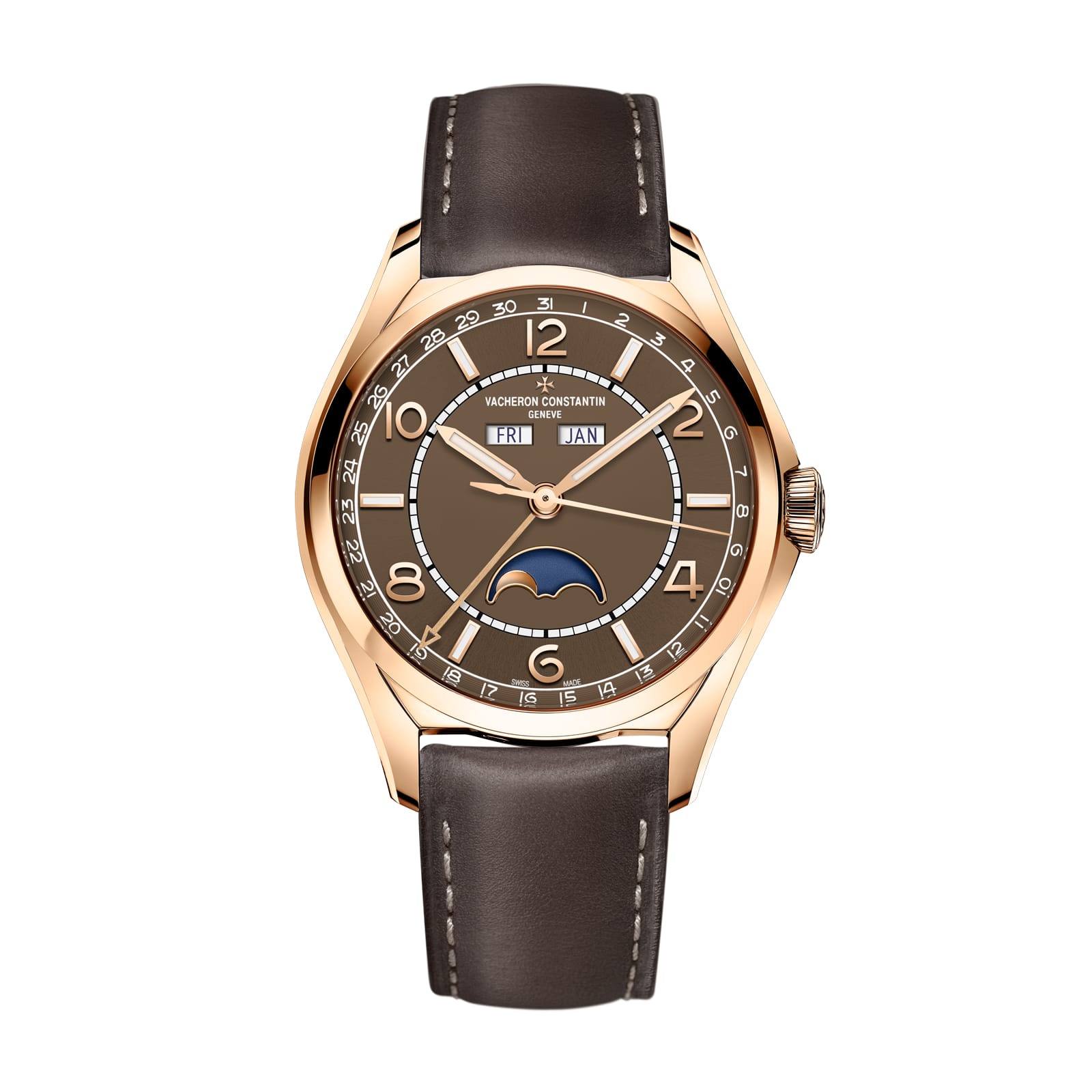 Replica Watches Fake Vacheron Constantin Fiftysix complete calendar 40 MM PINK GOLD(1:1 replica) - Top club