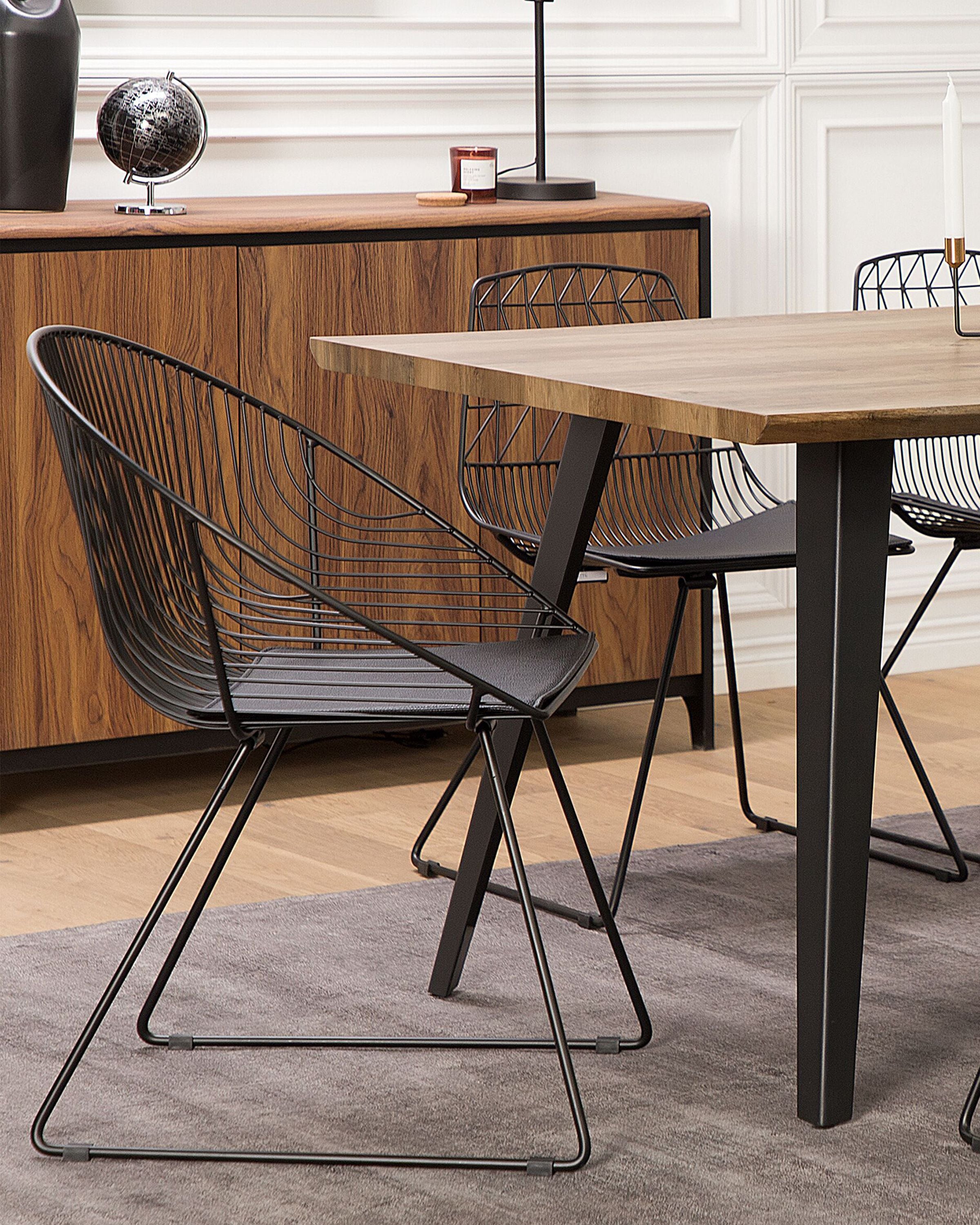 Set of 2 Dining Chairs HARLAN Metal Black
