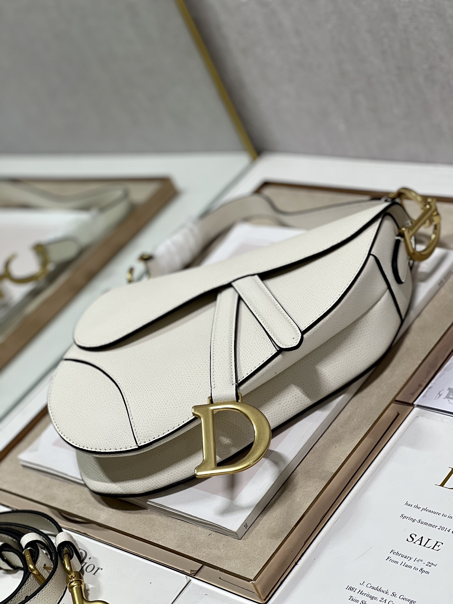 Dior Christian Saddle Bag With Strap White For Women 10in/25.5cm1:1High-quality replica