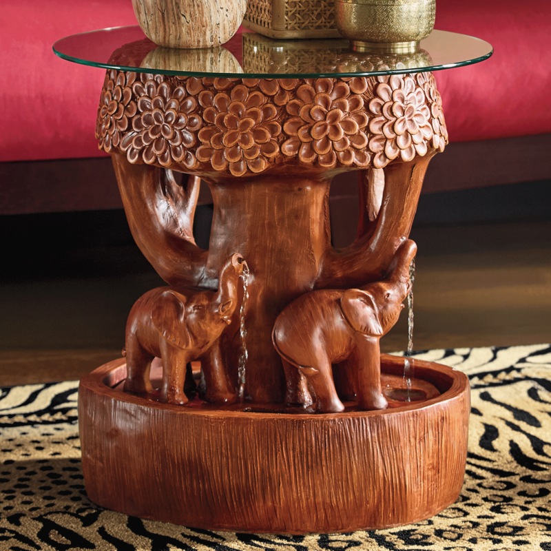 Elephant Tree Fountain Table - MIDNIGHT VELVET CATALOG