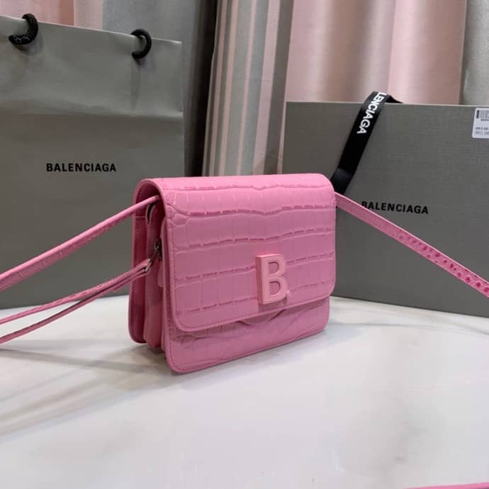 Balenciaga Crocodile Embossed Box Replica Shoulder Bag - Replicaclubs