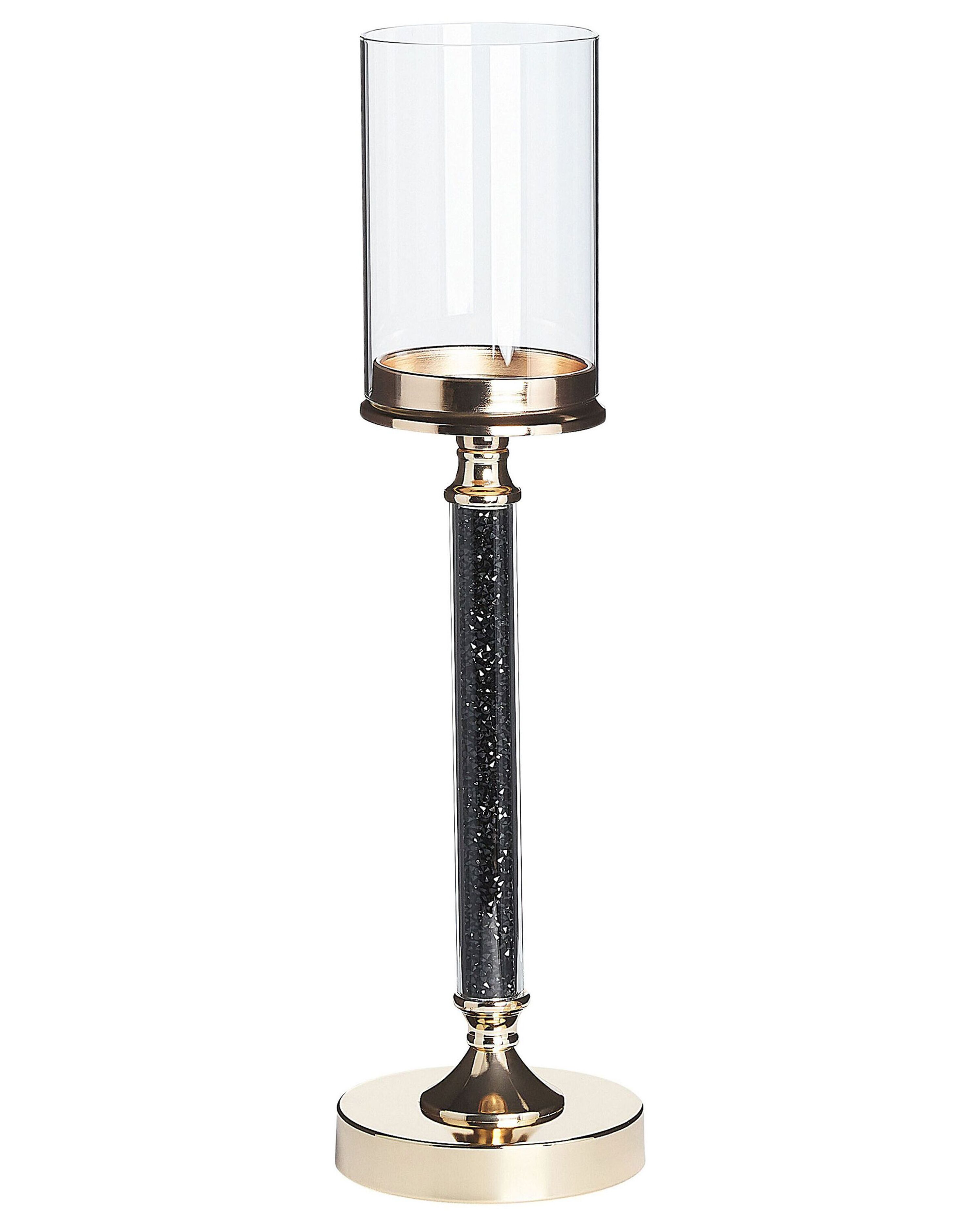 Candle Holder ABBEVILLE Glass 48 cm Black