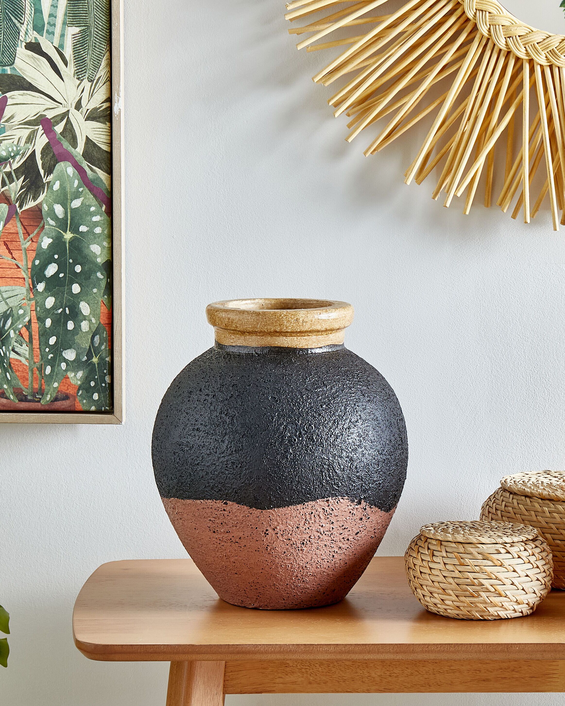 Decorative Vase DAULIS Ceramic 31 cm Black