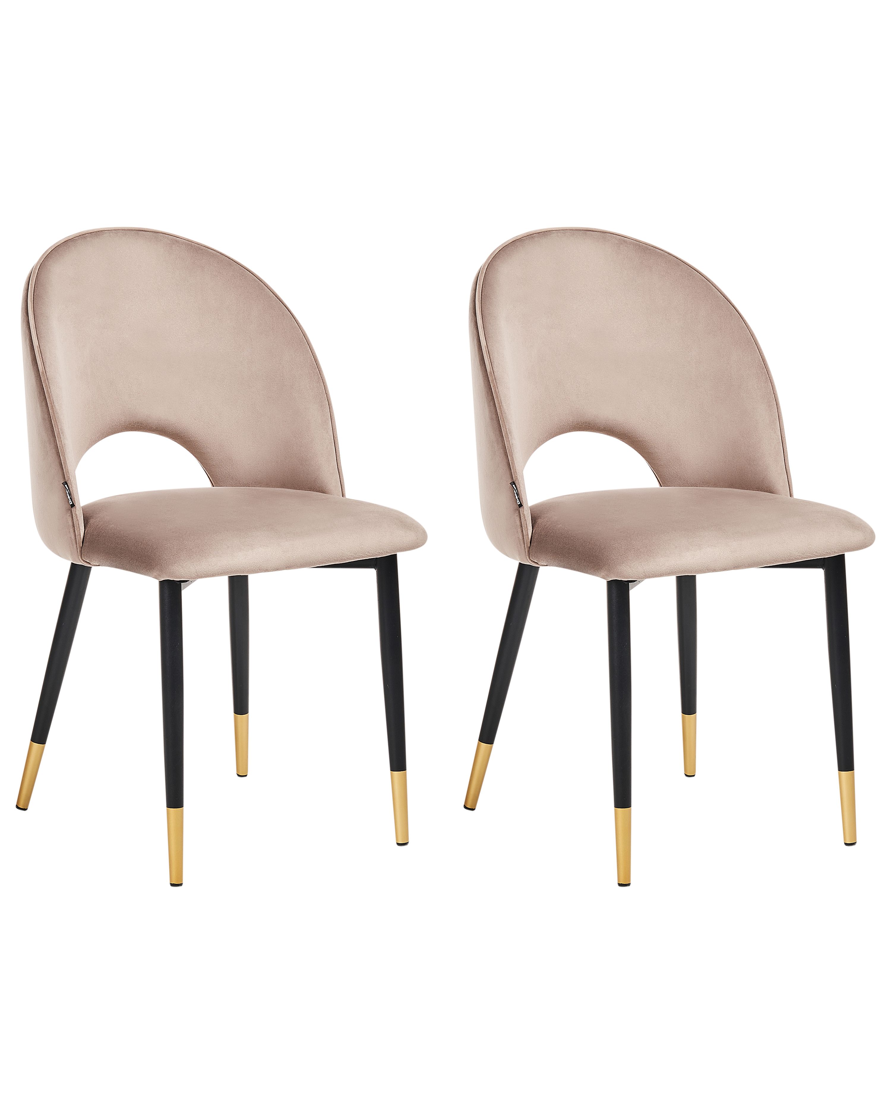 Set of 2 Dining Chairs MAGALIA Velvet Taupe