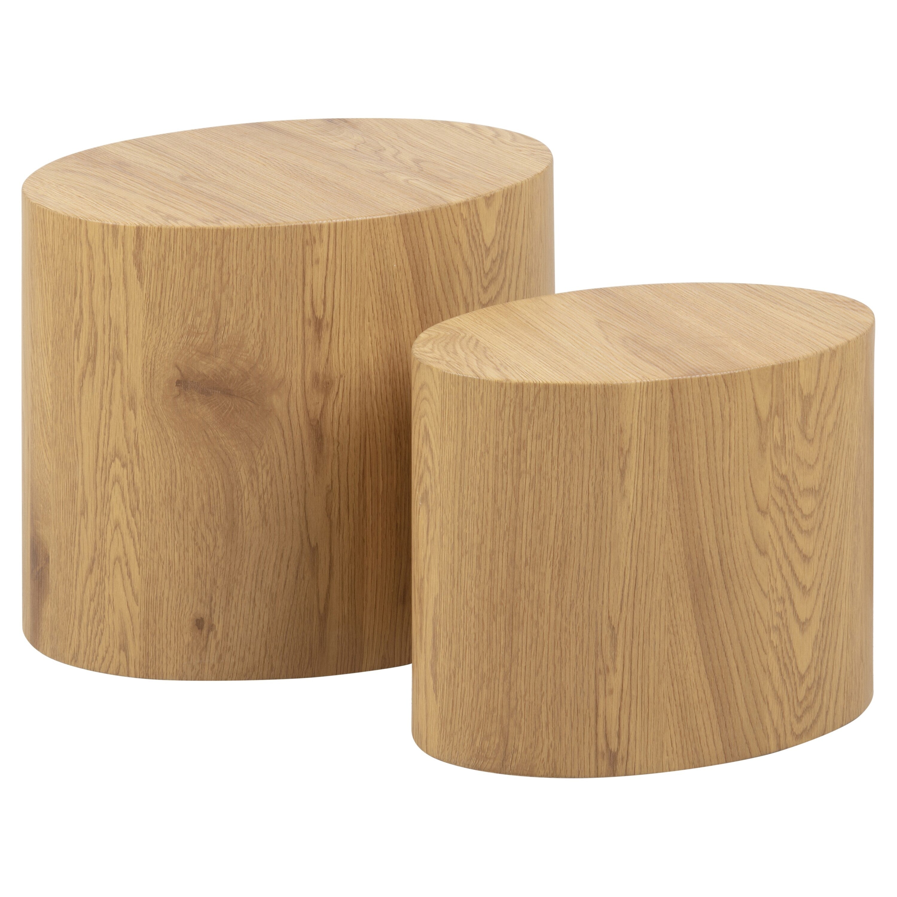 Blokker Dice Bijzettafel Set van 2 - Ovaal - Wild Oak