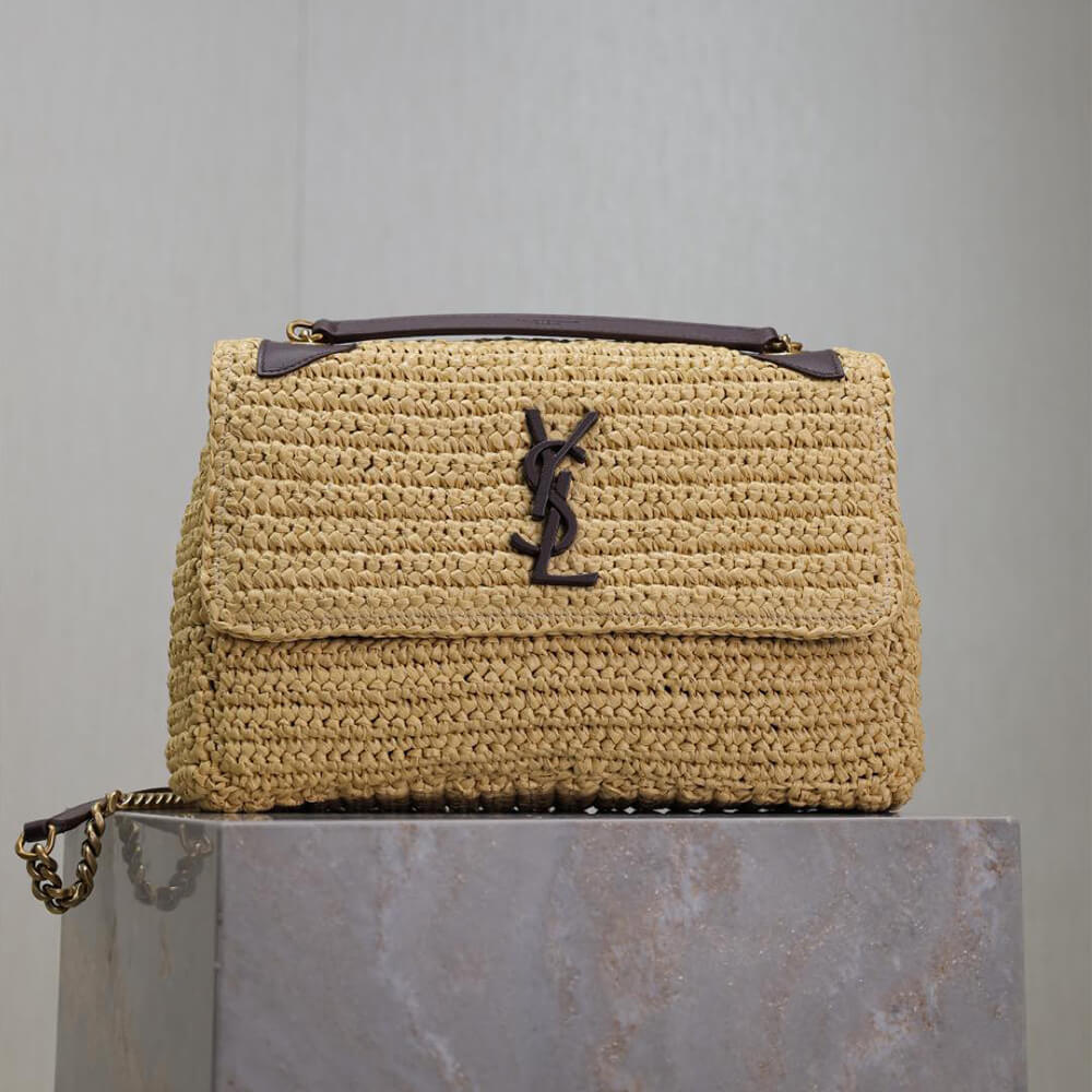 YSL Saint Laurent Niki Chain Medium Bag In Raffia1:1High-quality replica