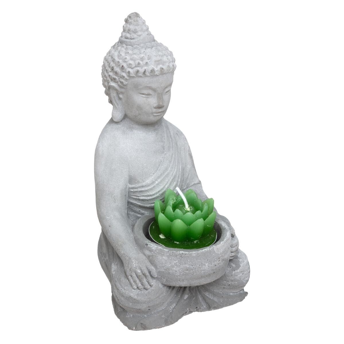 Candle holder "Buddha" Cement, H.15 cm