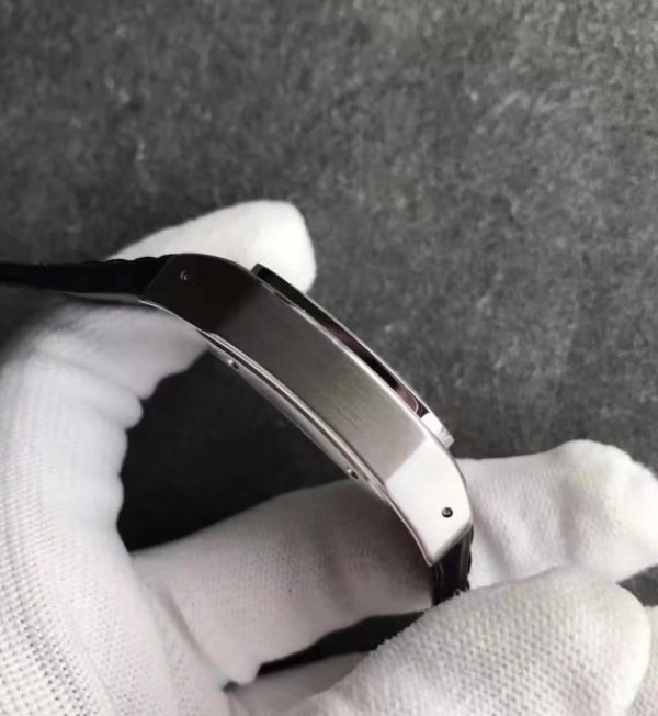 Replica Cartier Santos 100 33mm SS White Dial Black Leather Strap SEIKO NH05A - Top club