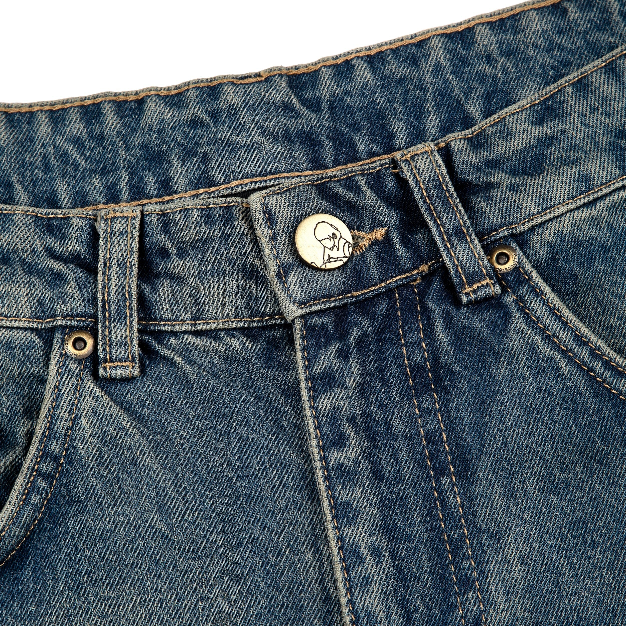 "lotus" Jorts indigo