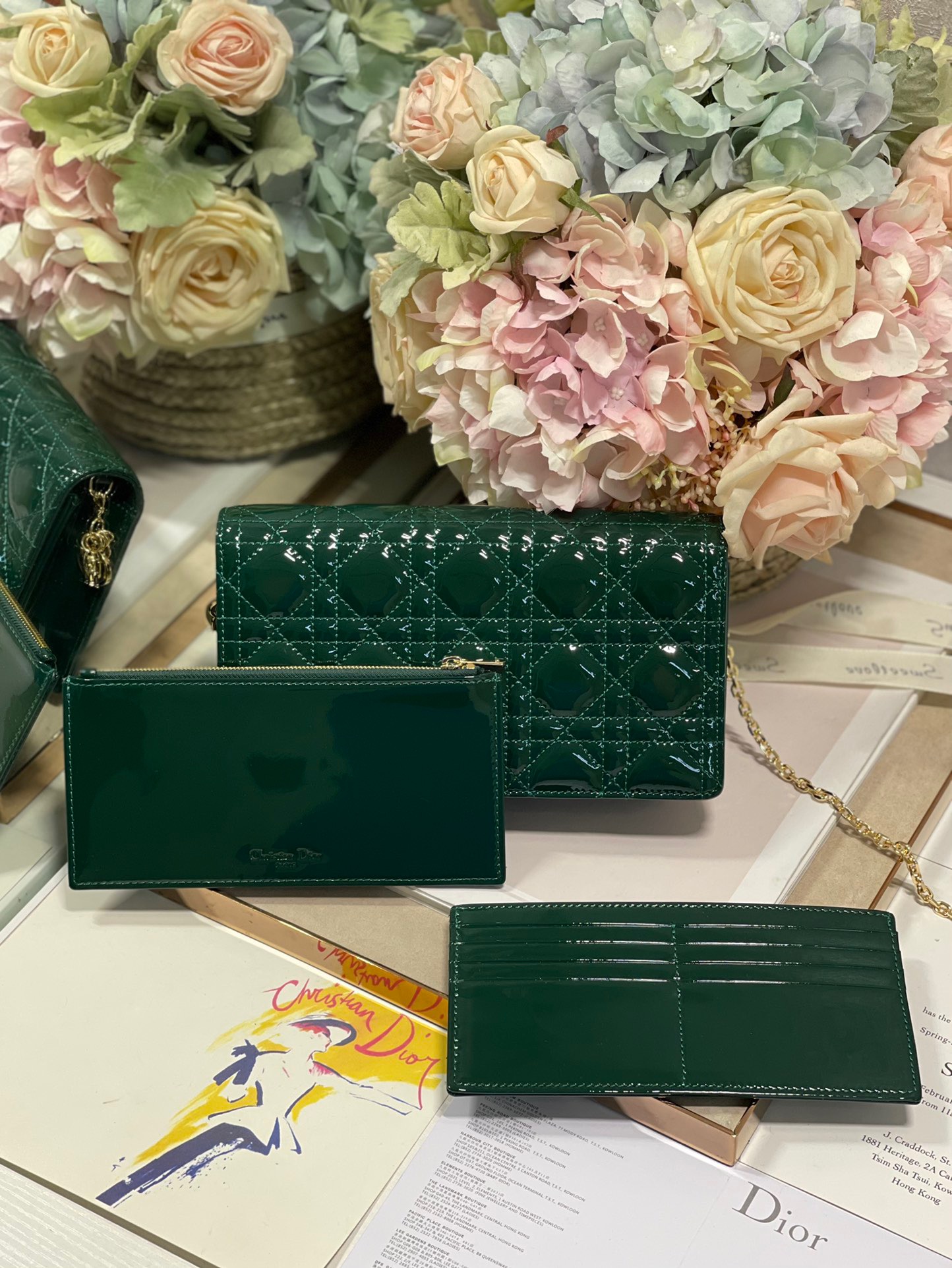 Christian Dior Lady Dior Pouch Green, For Women, Women’s Handbags 8.5in/21.5cm CD1:1High-quality replica