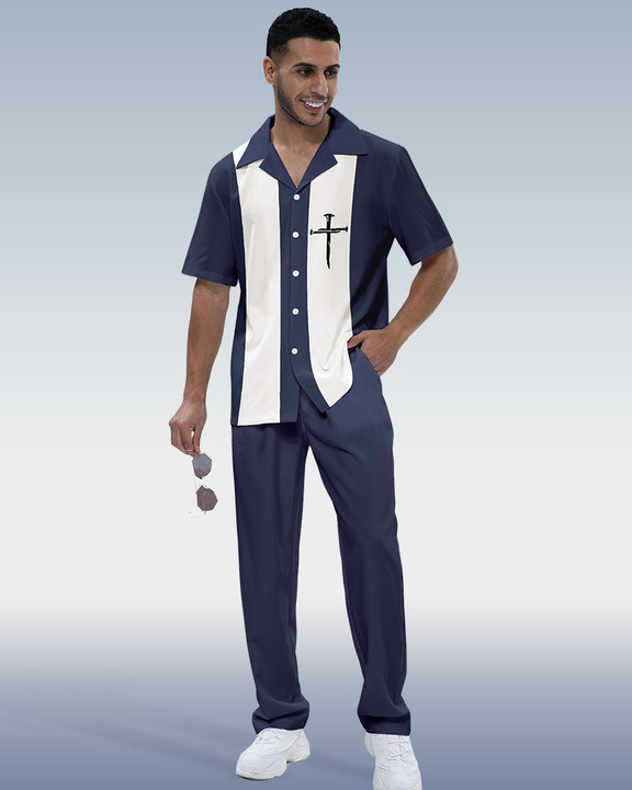 Suitmens Men's Colorblock Short Sleeve Shirt 317