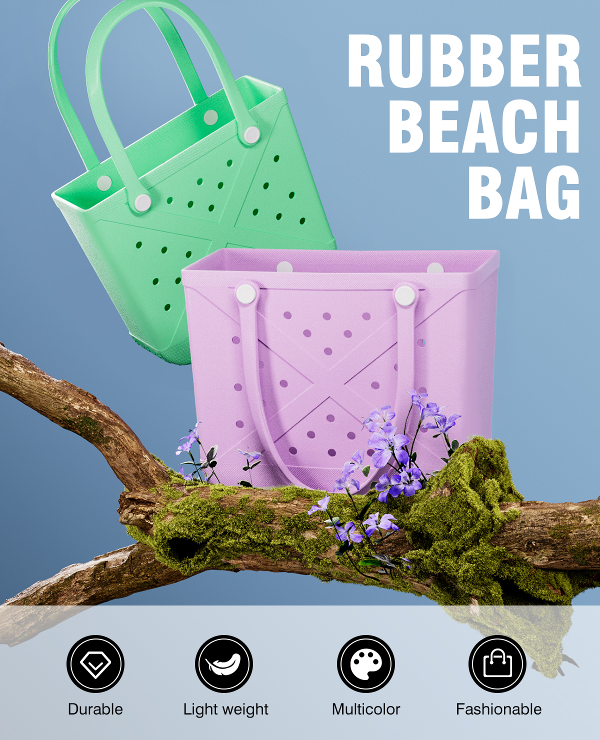 EVA Handbags Small Size Beach Tote Bag Kids Beach Waterproof Tote Bags