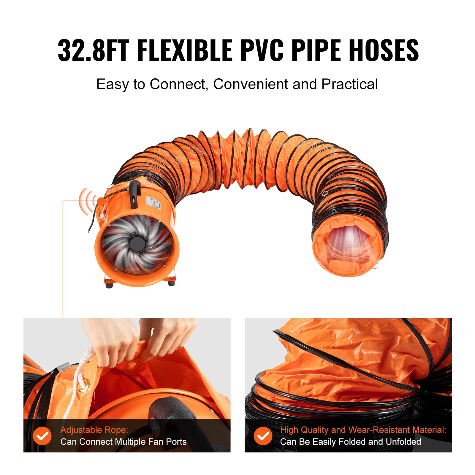KFFKFF 16" Extractor Fan Blower Portable 33ft Duct Hose Ventilator Industrial - Image 9