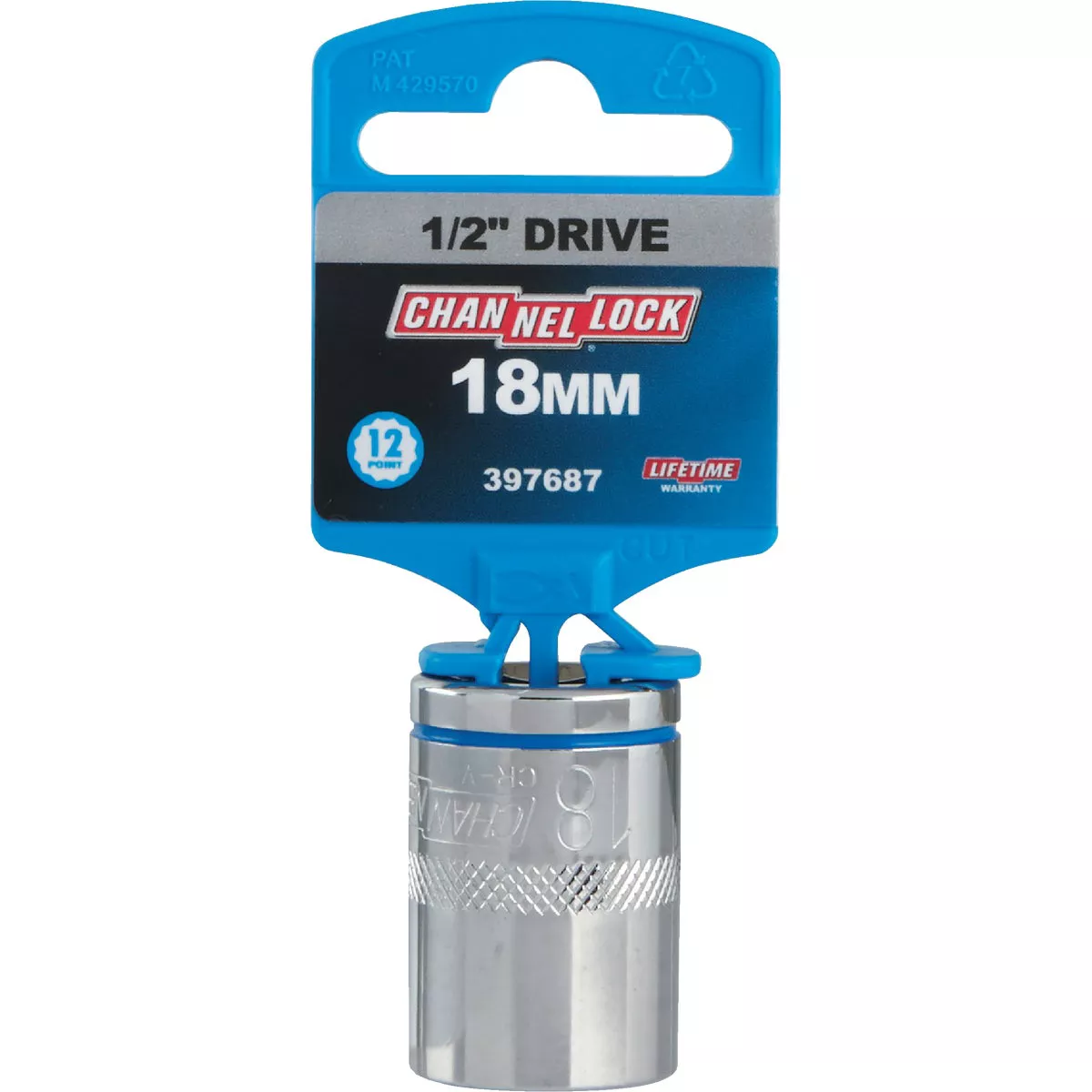 Channellock 1/2 In. Drive 18 mm 12-Point Shallow Metric Socket