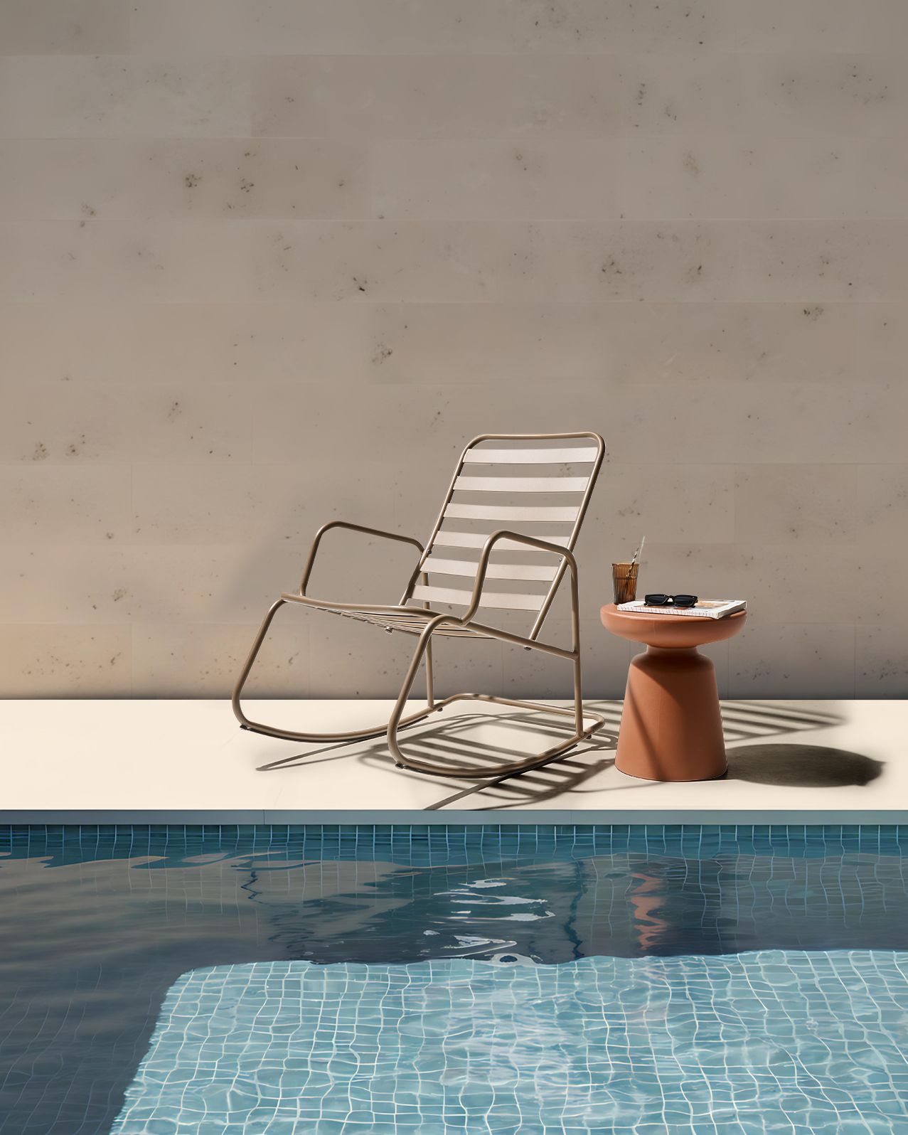 Garden Rocking Chair TURI Metal Taupe