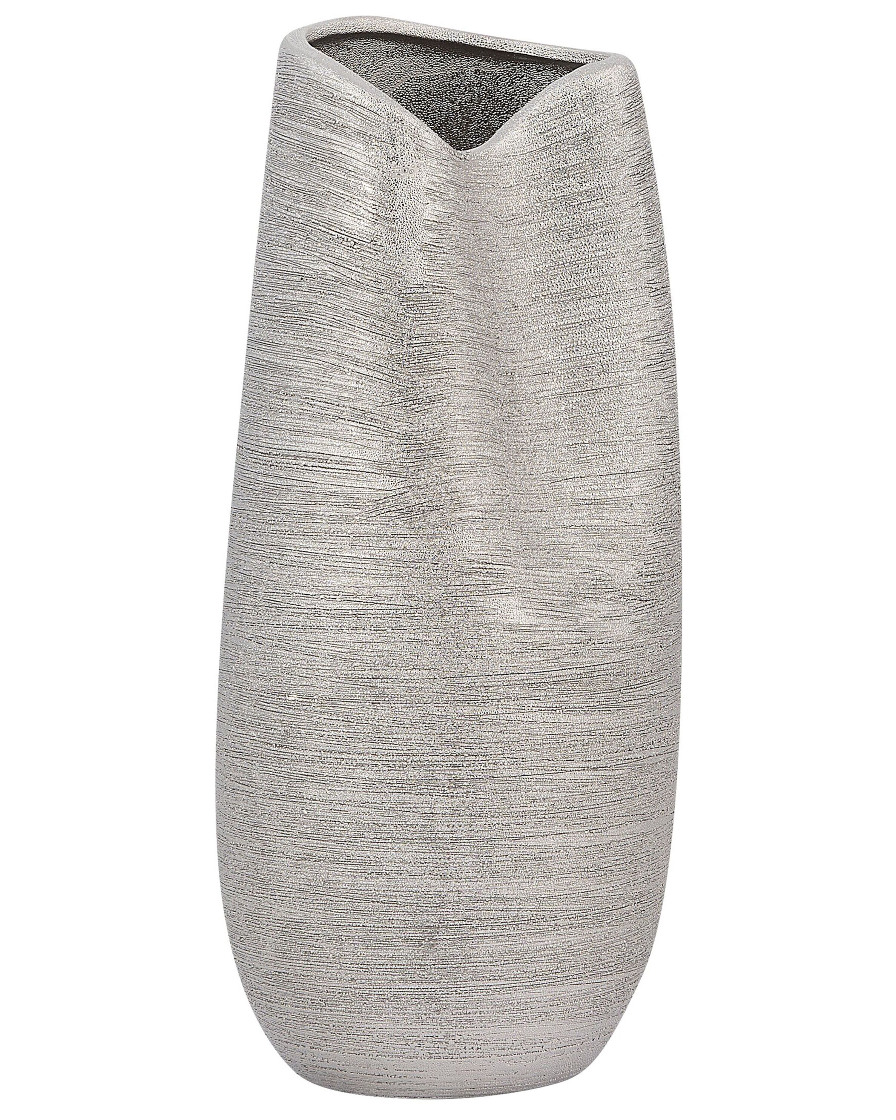 Decorative Vase DERBE Stoneware 32 cm Silver