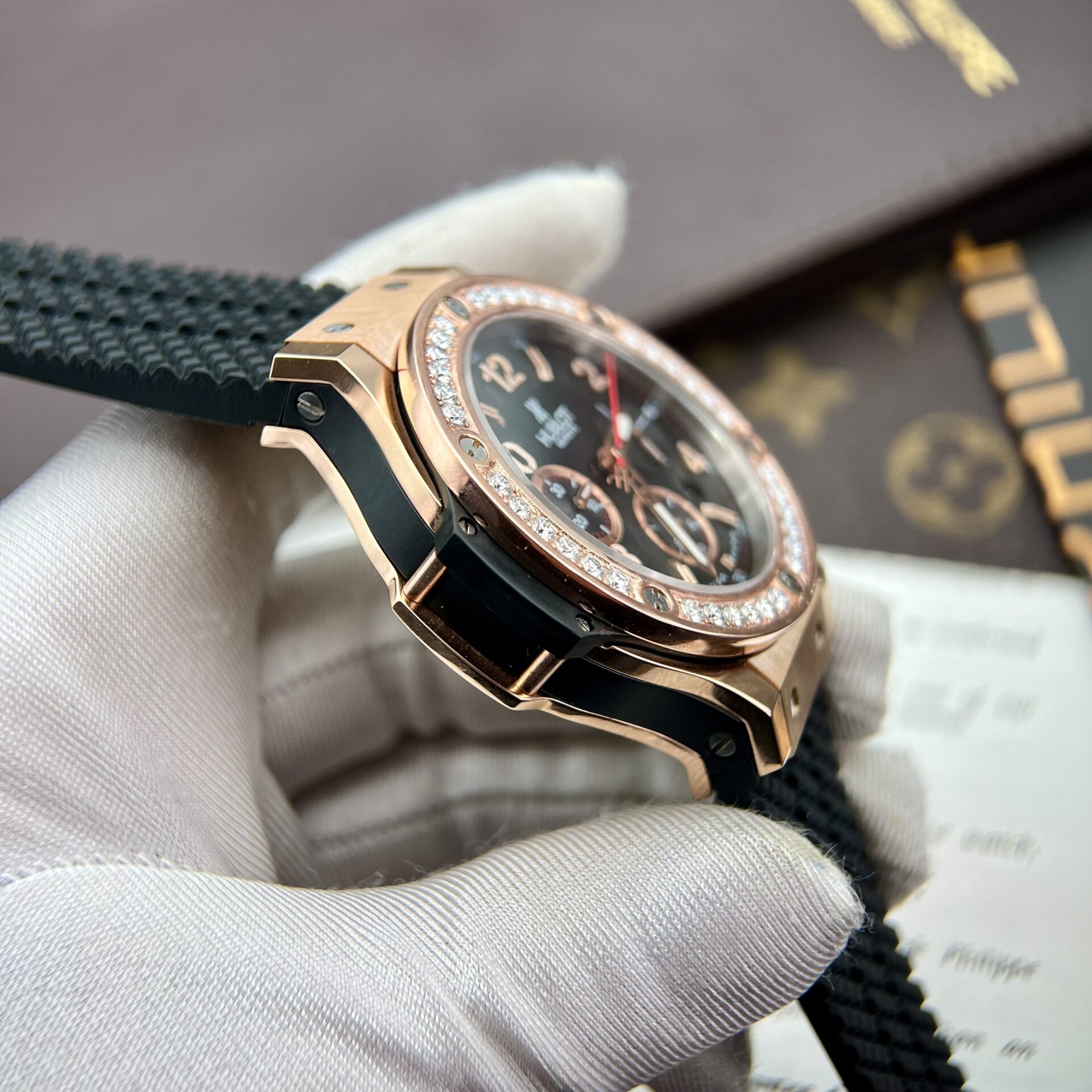 Hublot Fake Watch Big Bang King Gold Choronograph Rubber Strap 44mm - Top club
