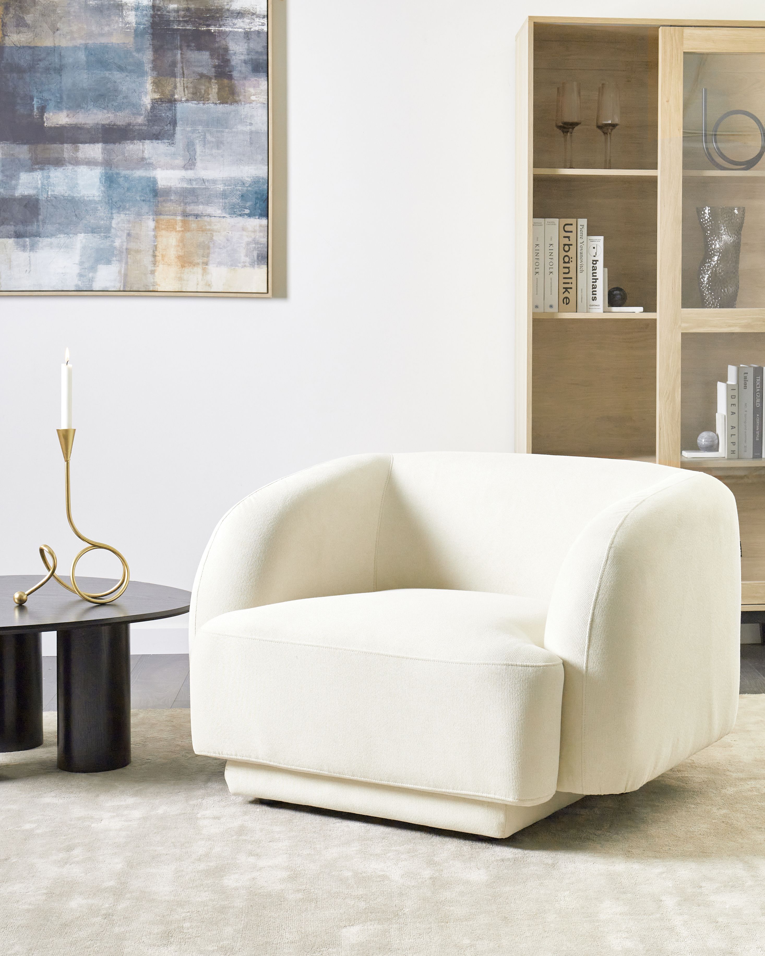 Armchair SKJANES Fabric Light Beige