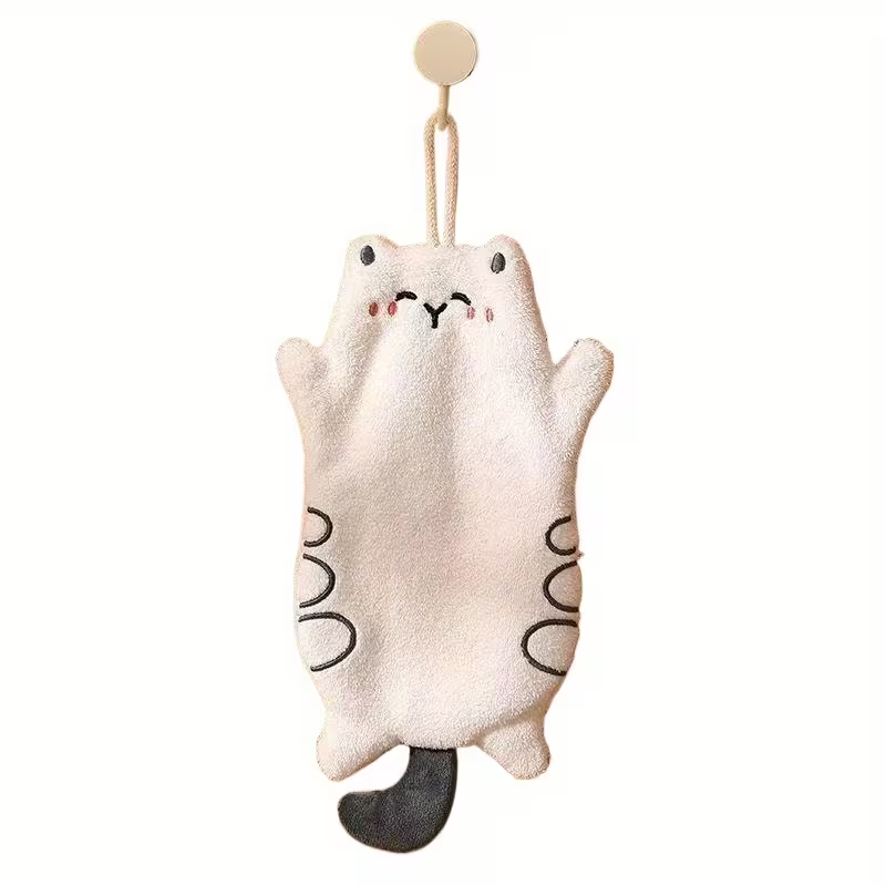 Cute cat Hanging Towel, Strong Water Absorption, Hand Towel Loved